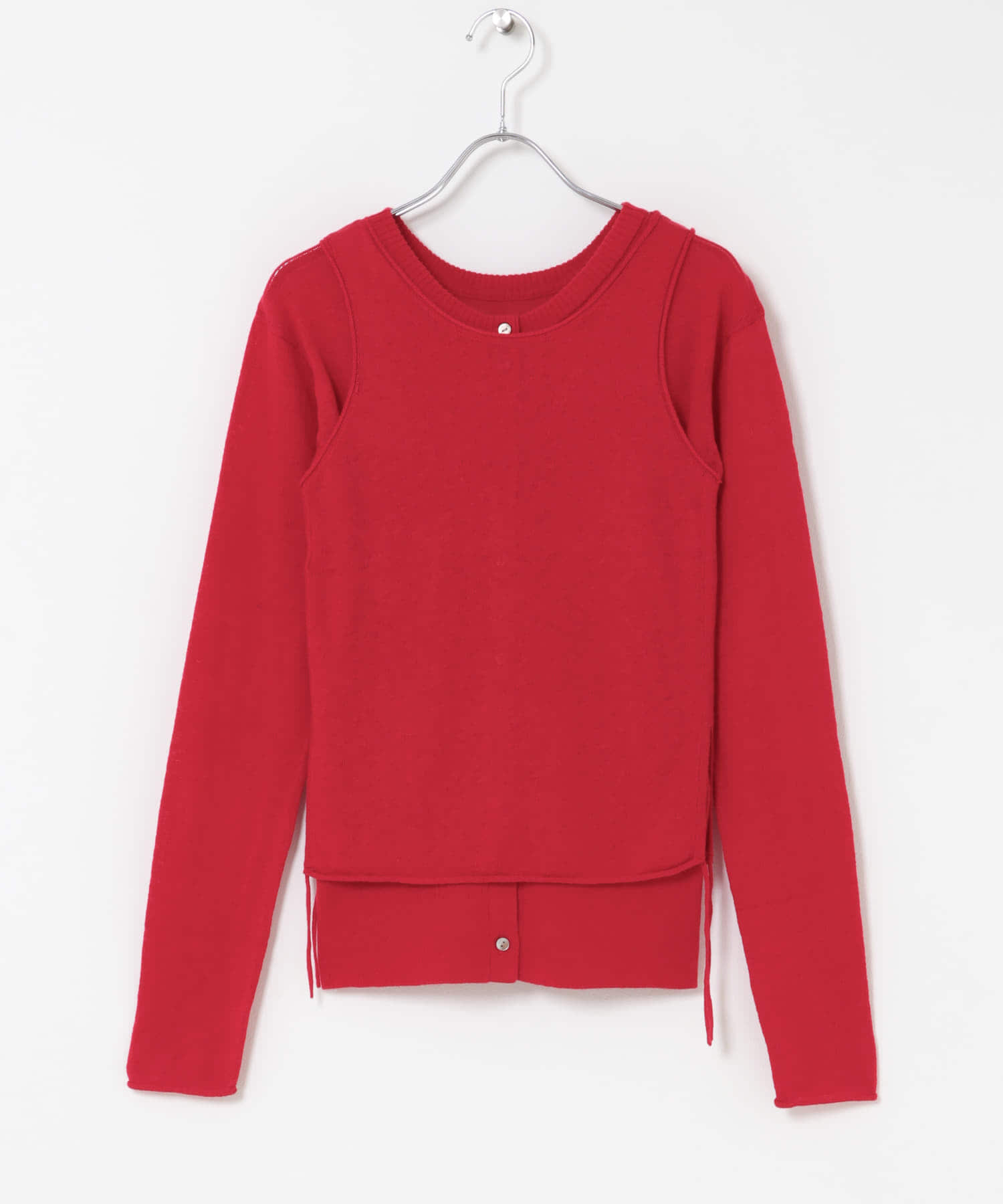cwtch　LAYERED KNIT TOPS RED Free