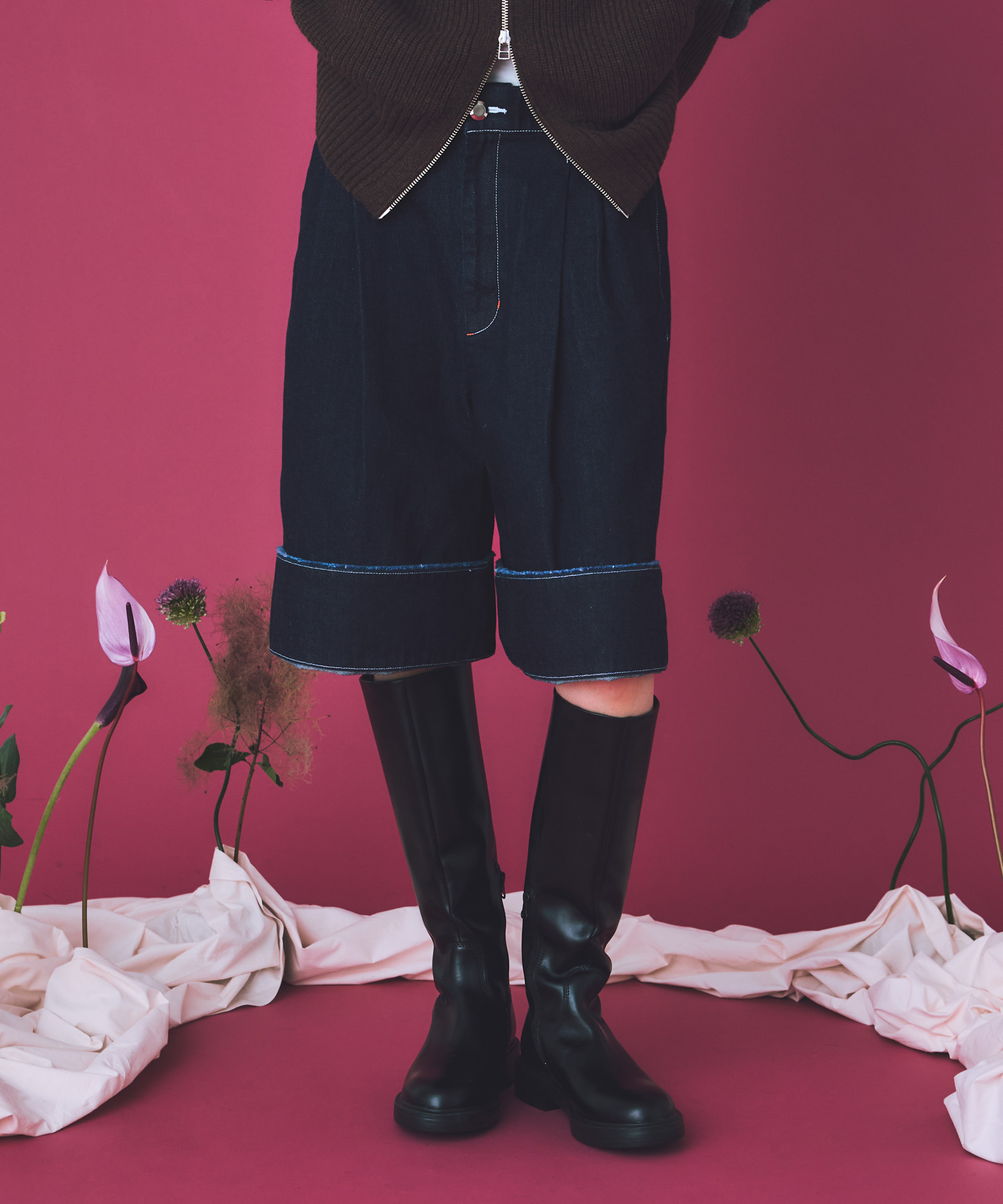 cwtch　ORGANIC DENIM HARF PANTS