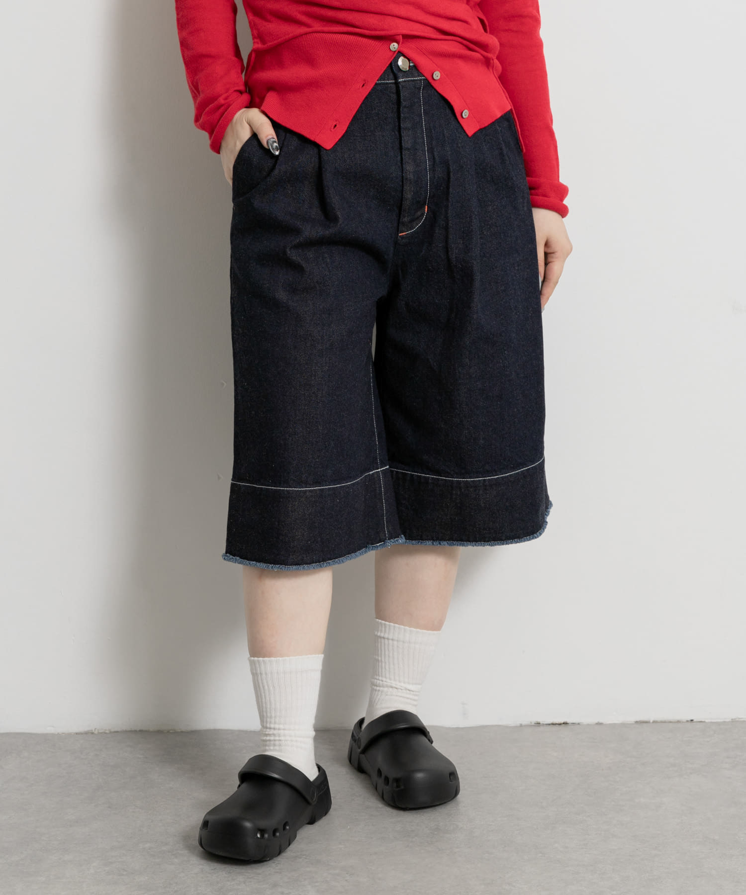 cwtch　ORGANIC DENIM HARF PANTS
