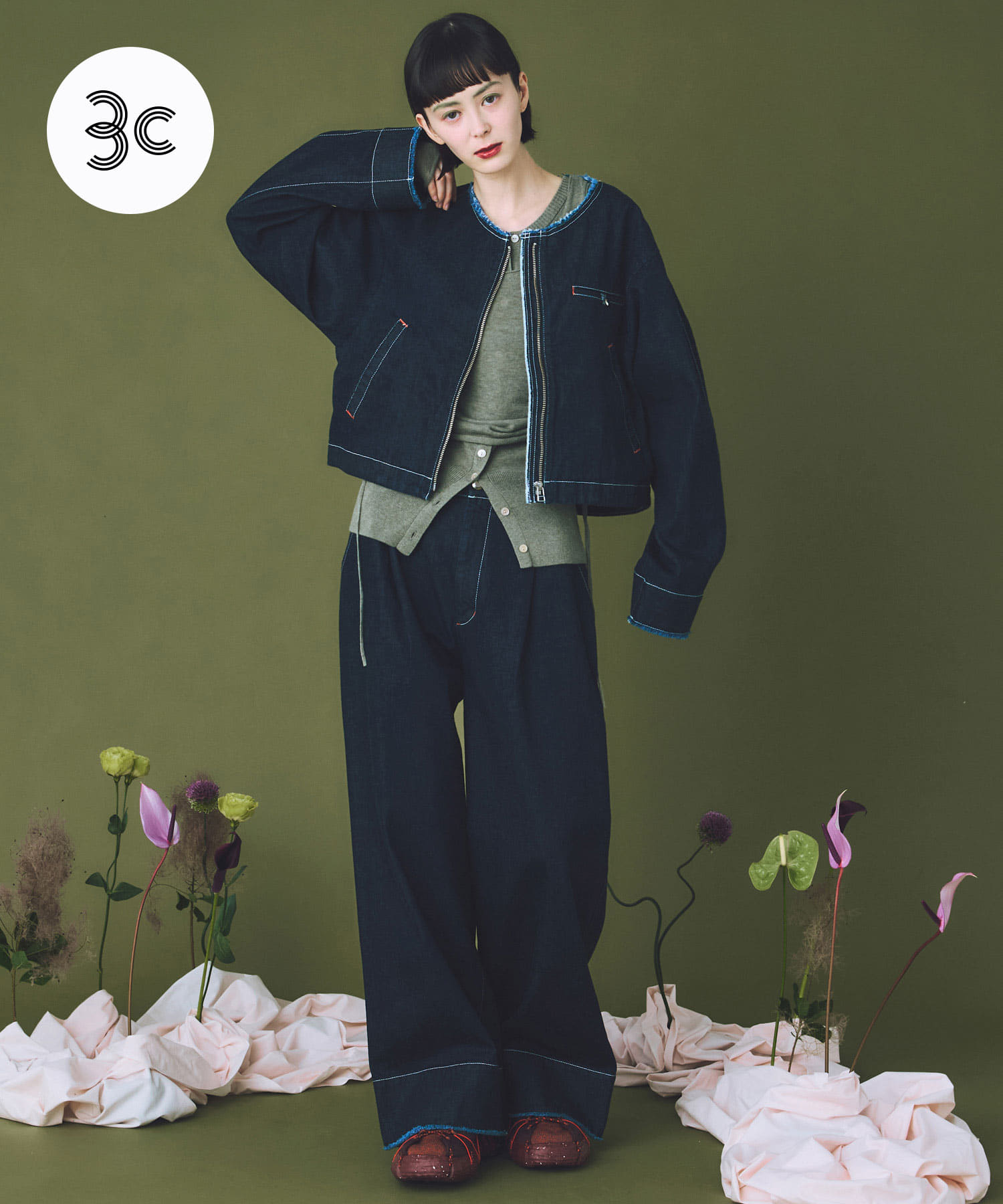 cwtch　ORGANIC DENIM WIDEPANTS