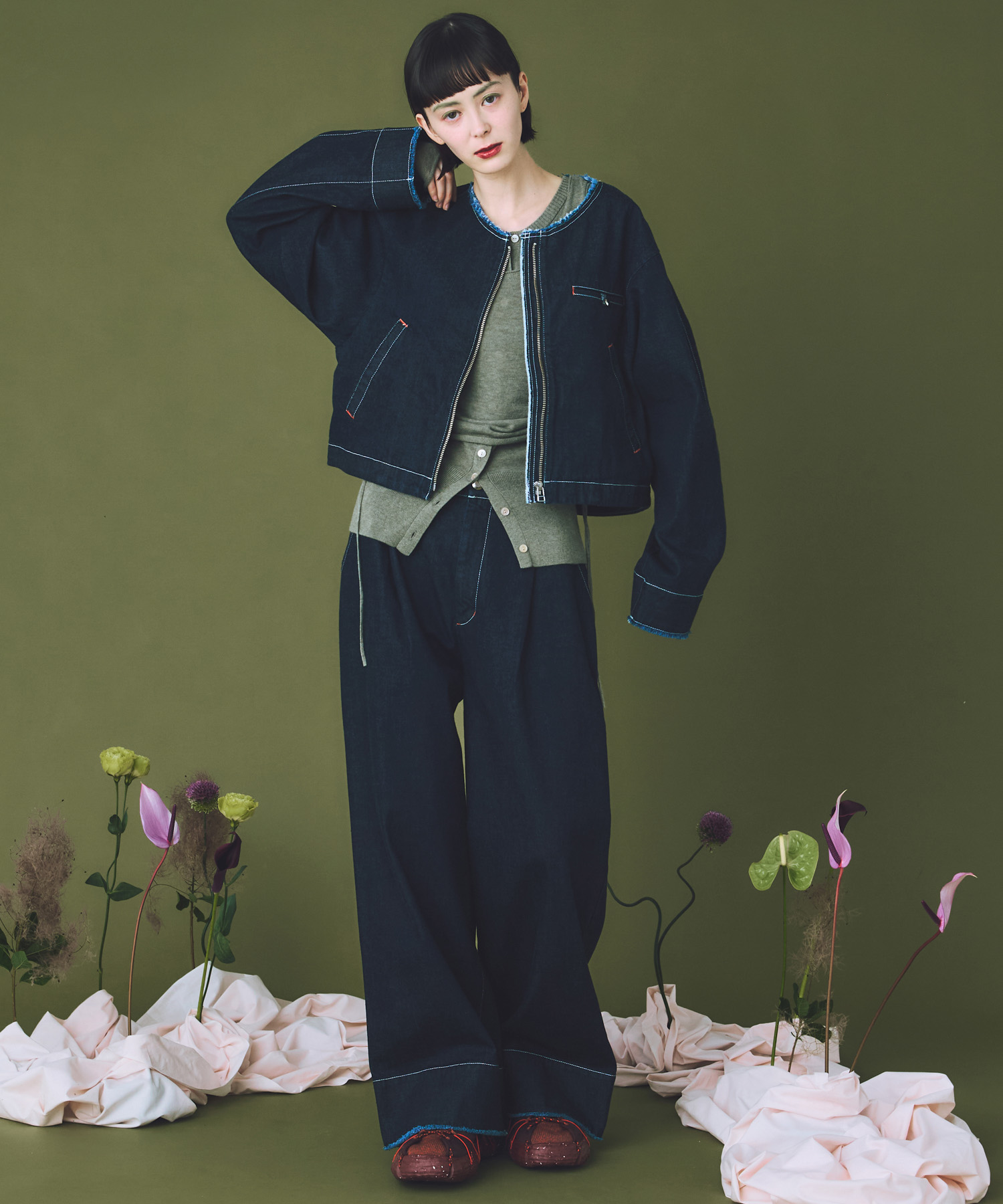 cwtch　ORGANIC DENIM WIDEPANTS