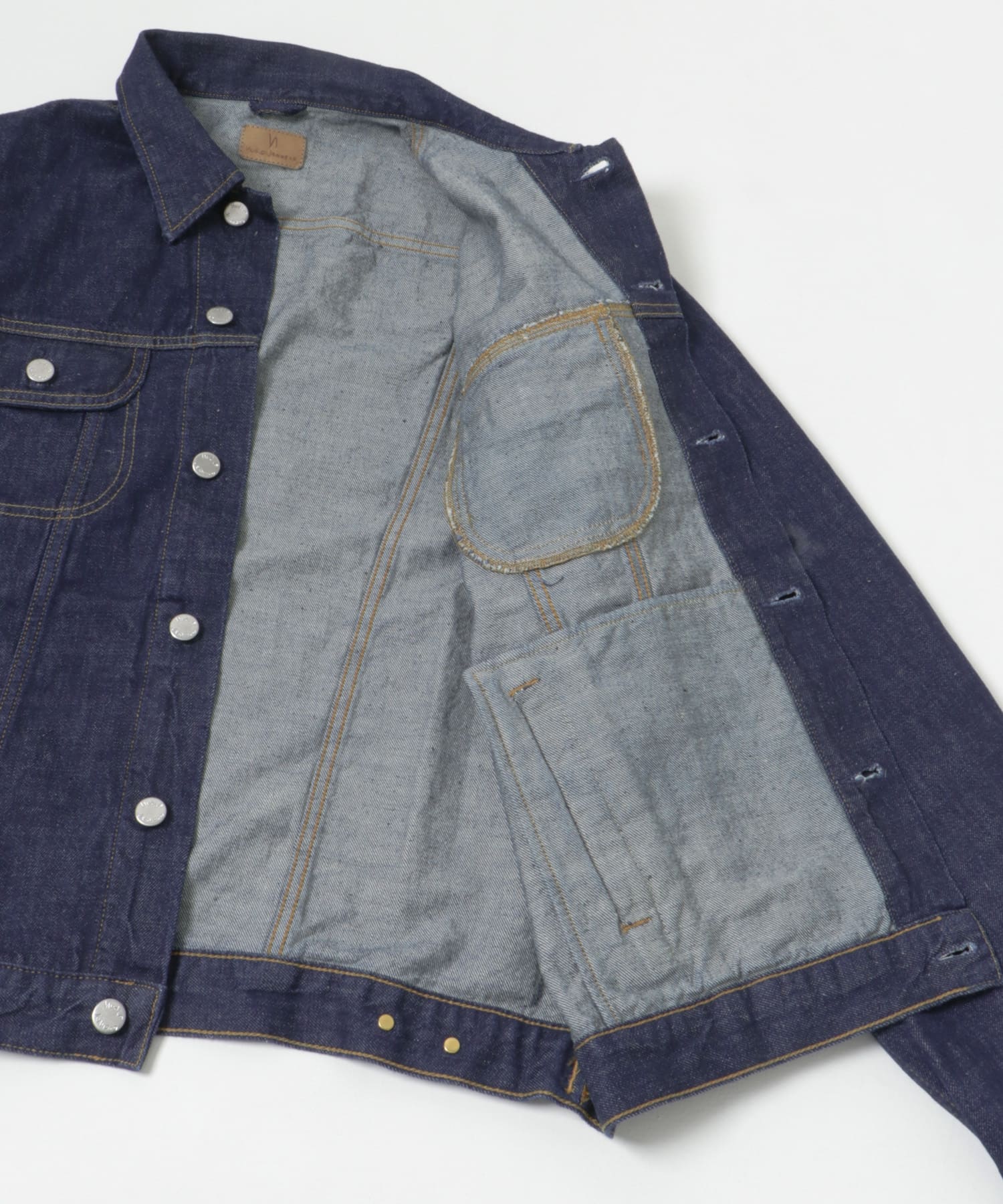 NUDIE JEANS　Danny 40s Redcast DENIM JACKET D.Blue S