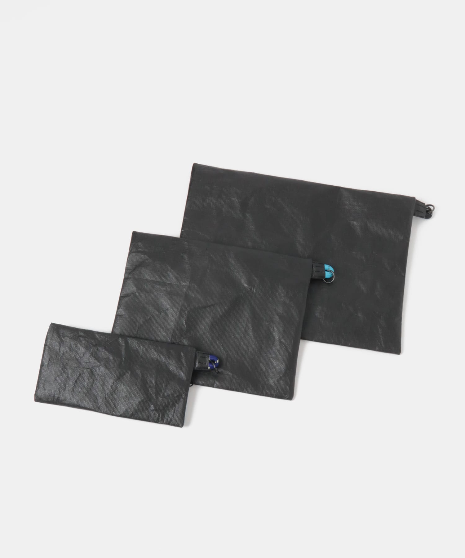 New Life Project　FLAT ZIP POUCH SET BLACK FREE