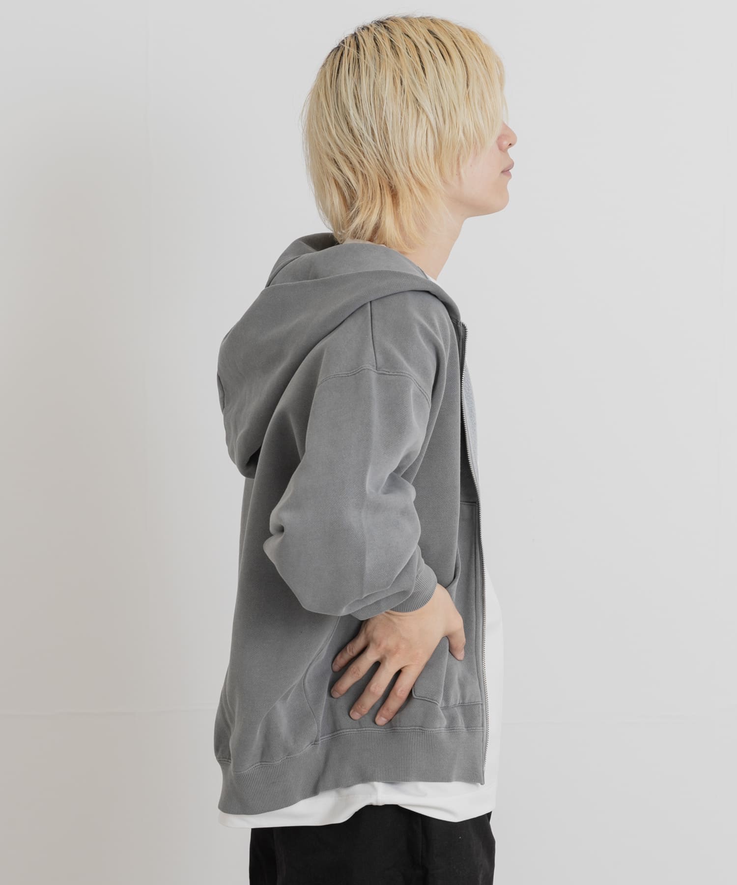 PARKS PROJECT　T/C SWEAT DEER ZIP-UP CHARCOAL M
