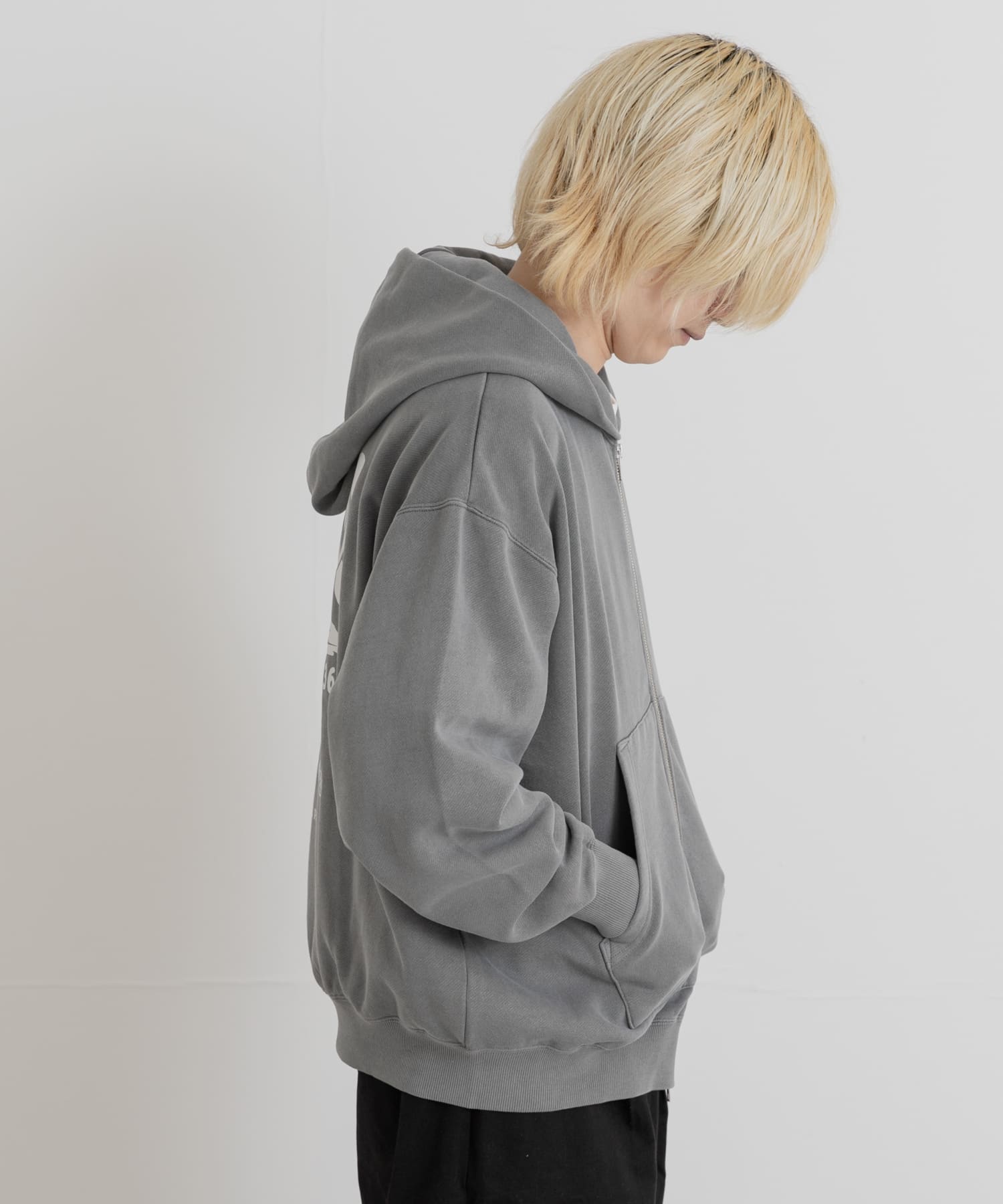 PARKS PROJECT　T/C SWEAT DEER ZIP-UP CHARCOAL M