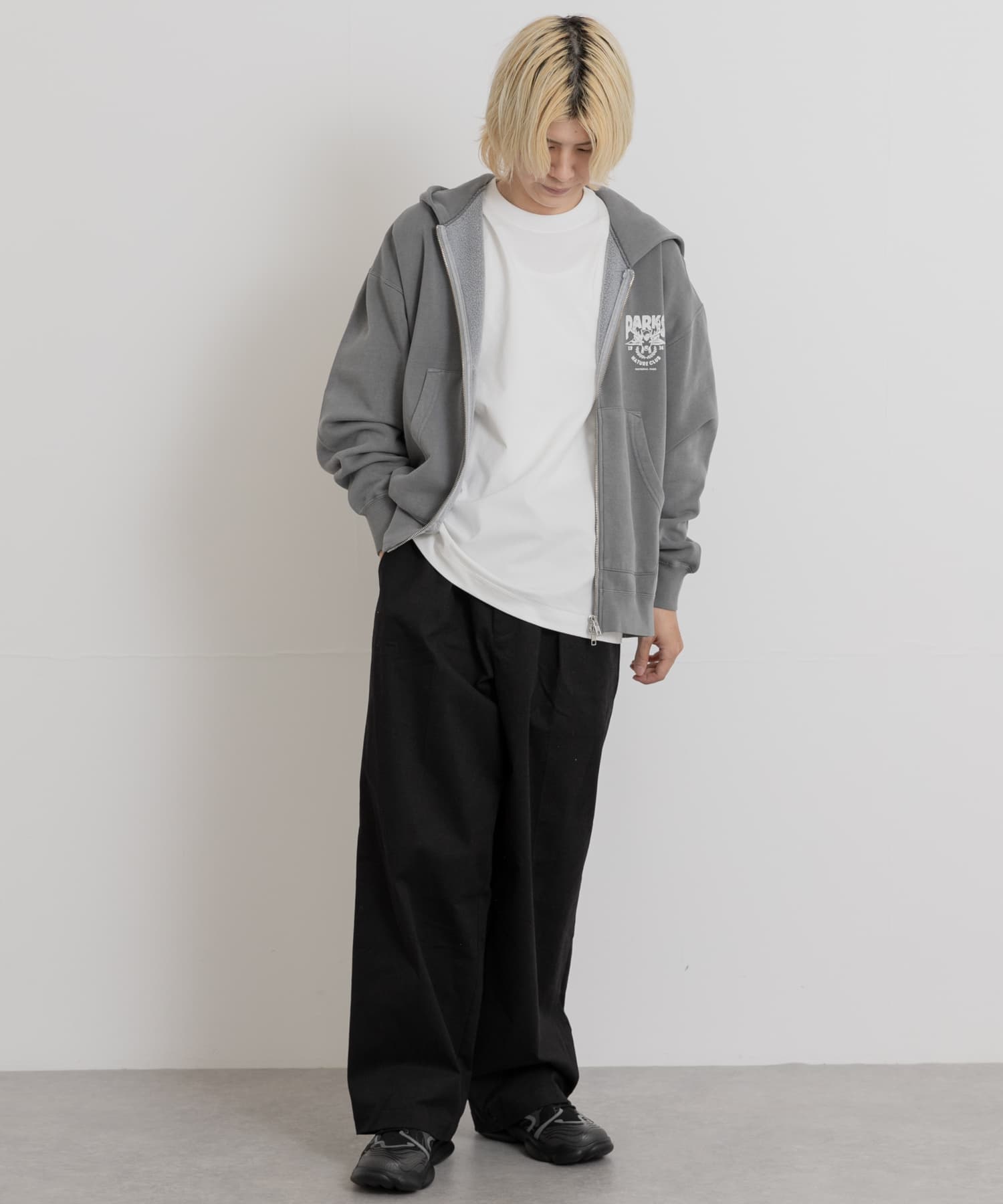 PARKS PROJECT　T/C SWEAT DEER ZIP-UP CHARCOAL L