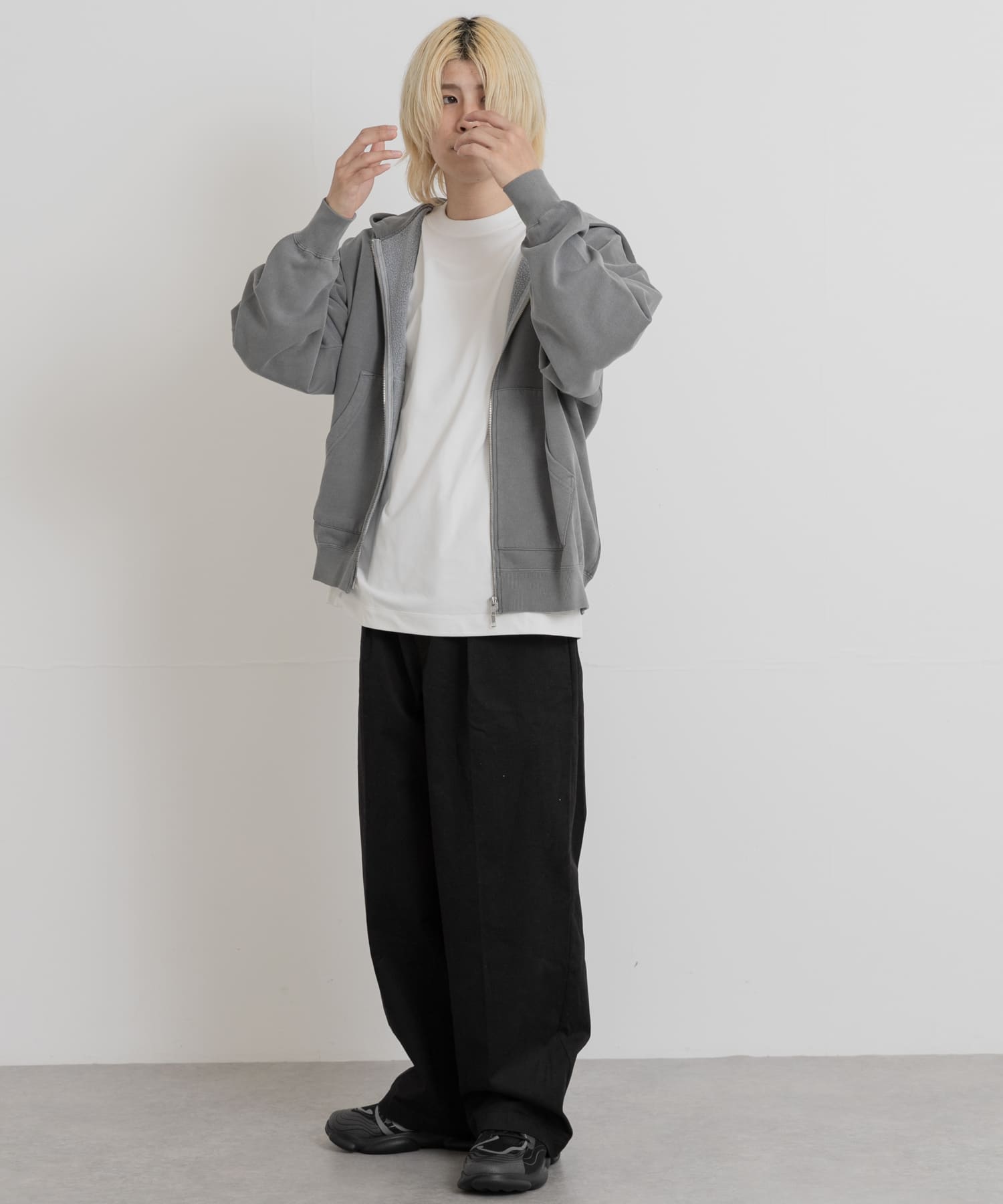 PARKS PROJECT　T/C SWEAT DEER ZIP-UP CHARCOAL L