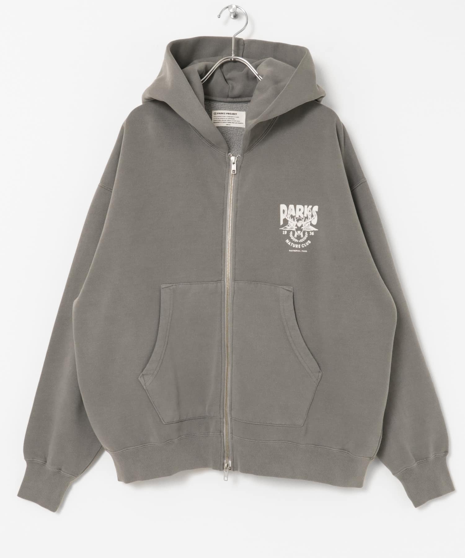 PARKS PROJECT　T/C SWEAT DEER ZIP-UP CHARCOAL M