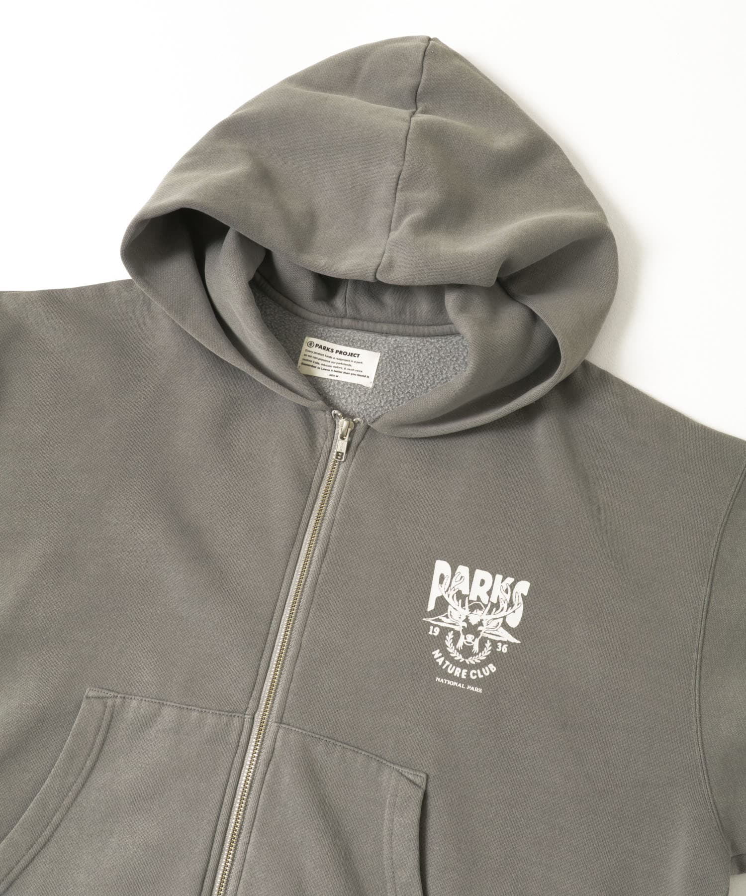 PARKS PROJECT　T/C SWEAT DEER ZIP-UP CHARCOAL M