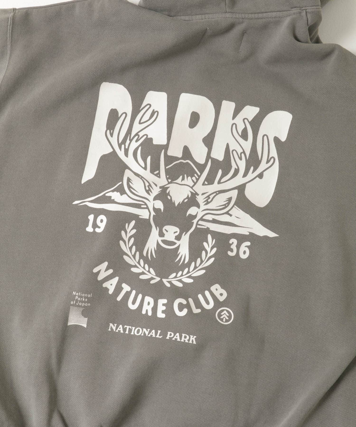 PARKS PROJECT　T/C SWEAT DEER ZIP-UP CHARCOAL M