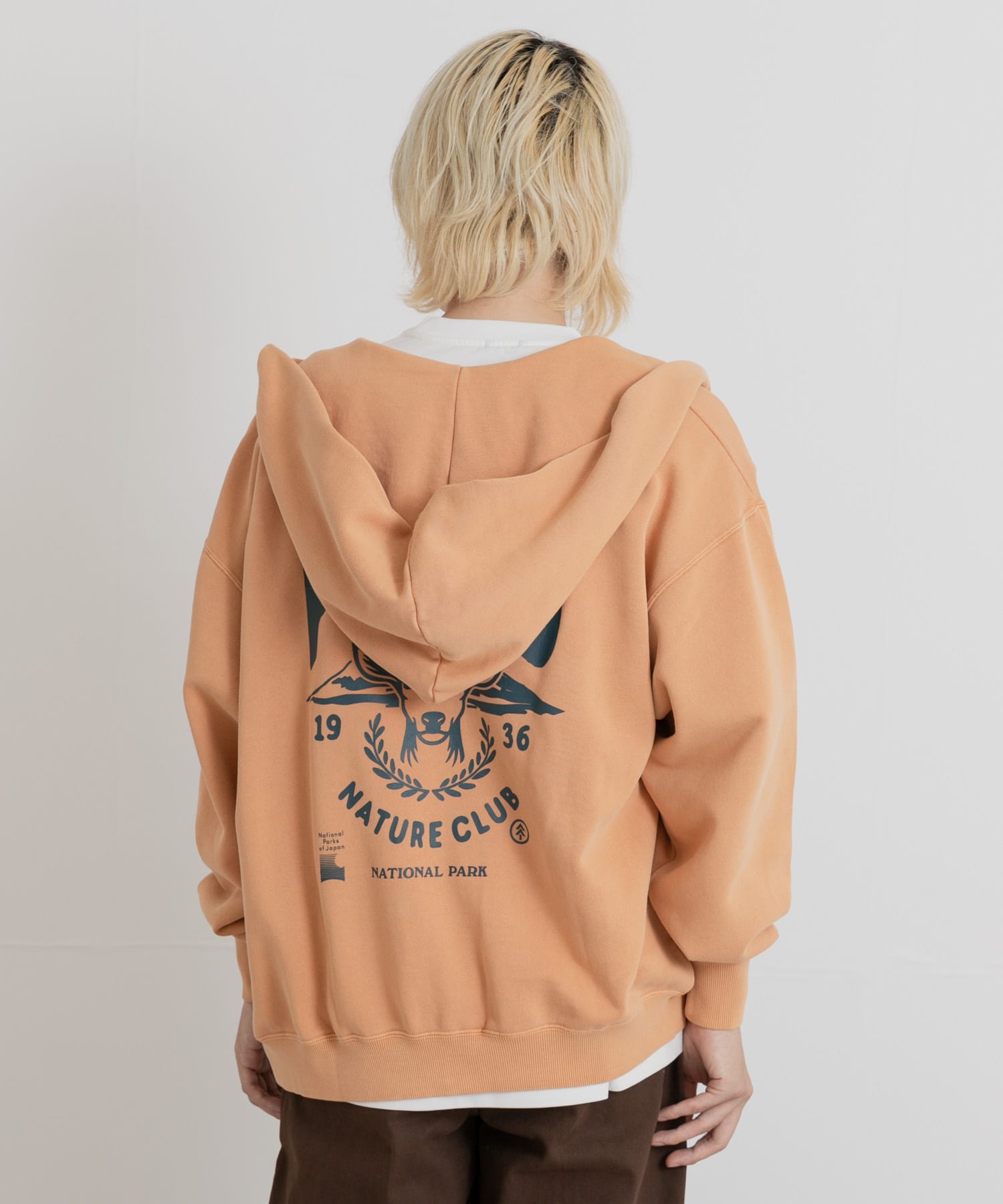 PARKS PROJECT　T/C SWEAT DEER ZIP-UP ORANGE M