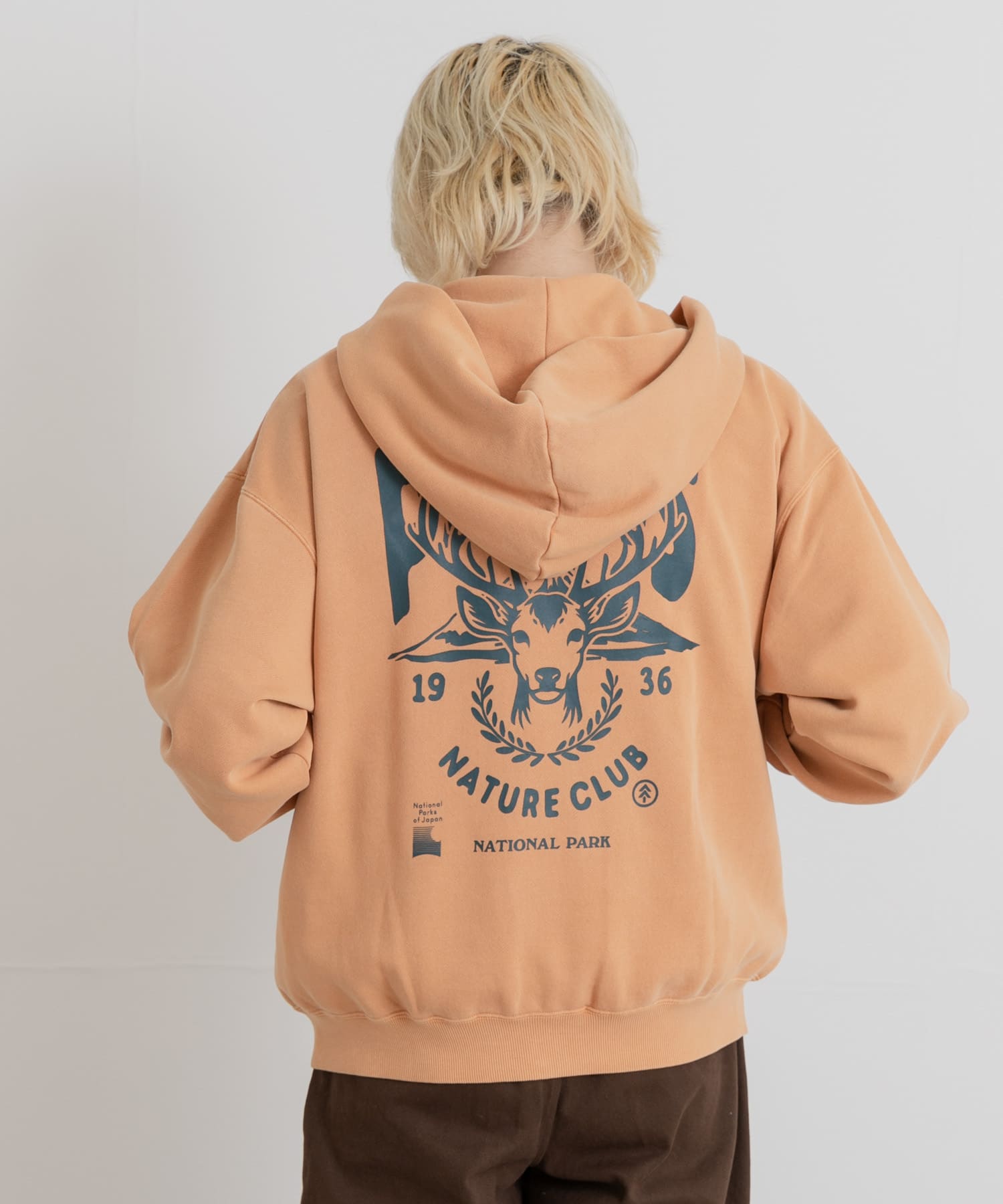 PARKS PROJECT　T/C SWEAT DEER ZIP-UP ORANGE M