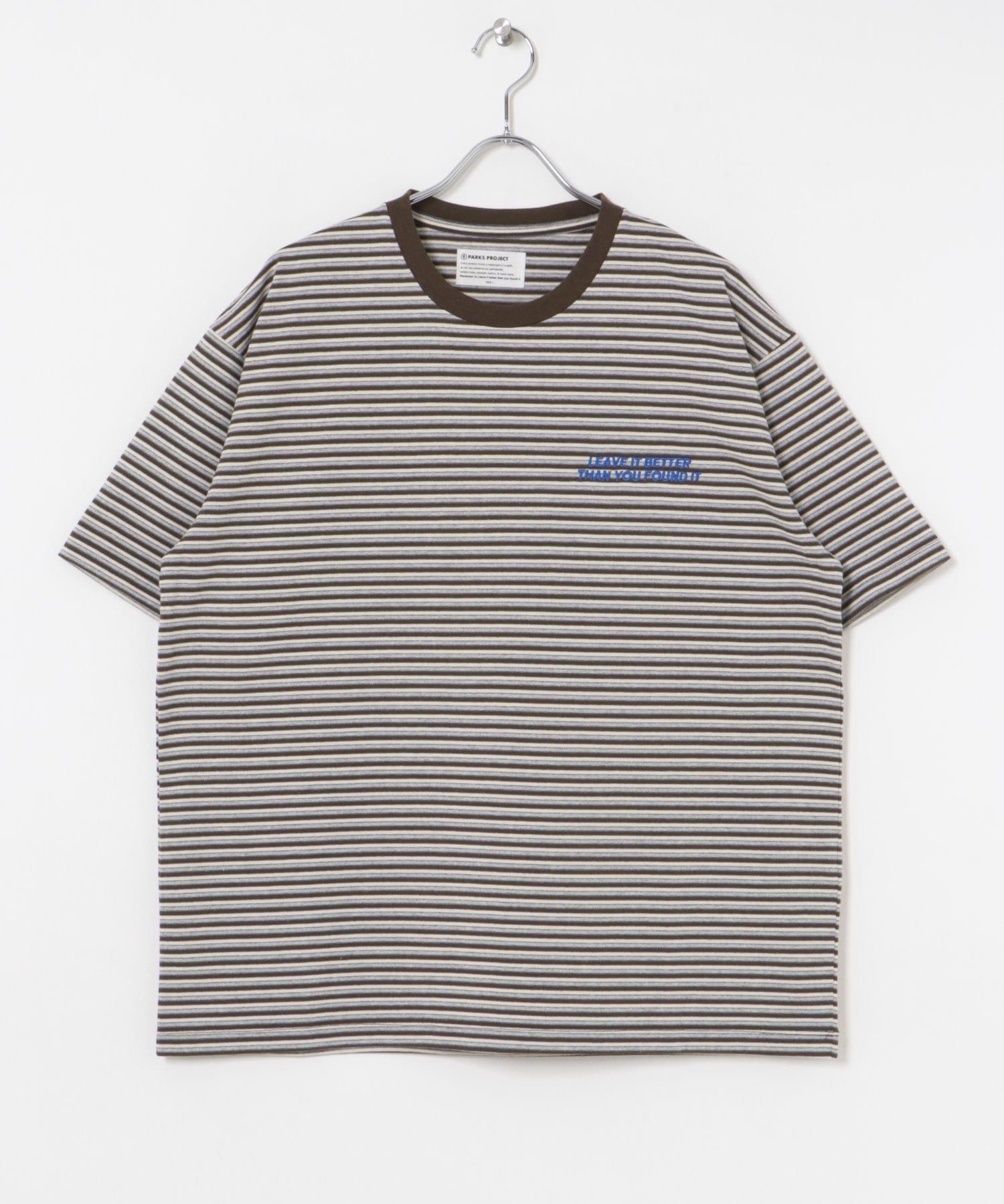 PARKS PROJECT　Ecorich Border S/S Tee BROWN S
