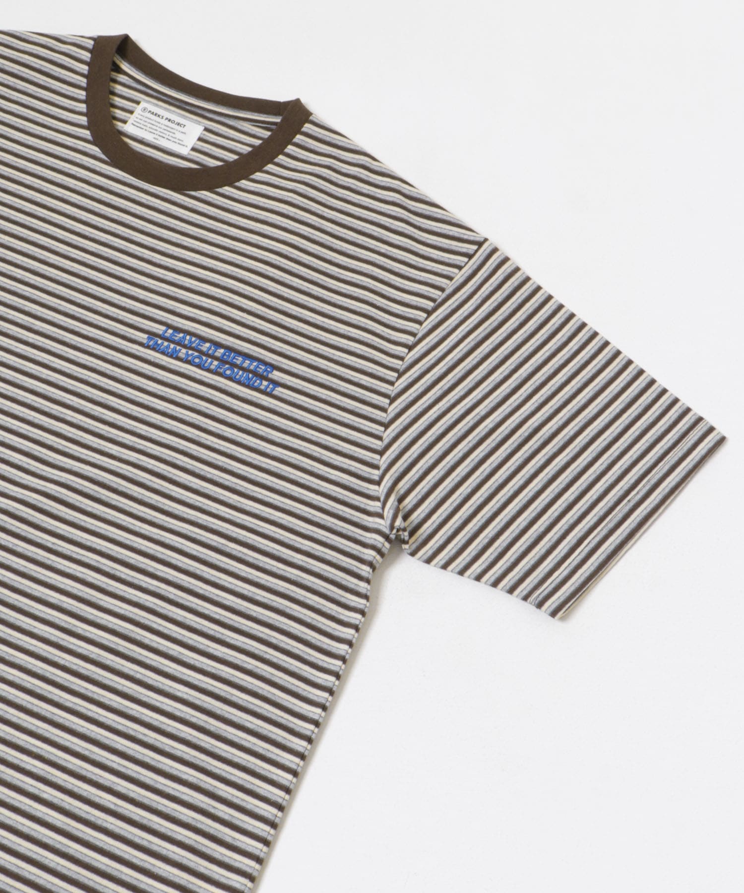 PARKS PROJECT　Ecorich Border S/S Tee BROWN S