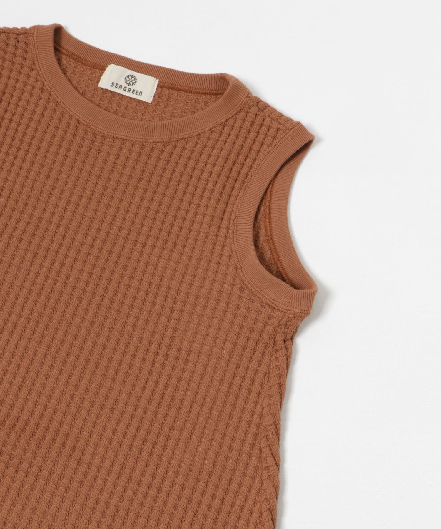 SEAGREEN　BIG WAFFLE ONE PIECE BROWN 1