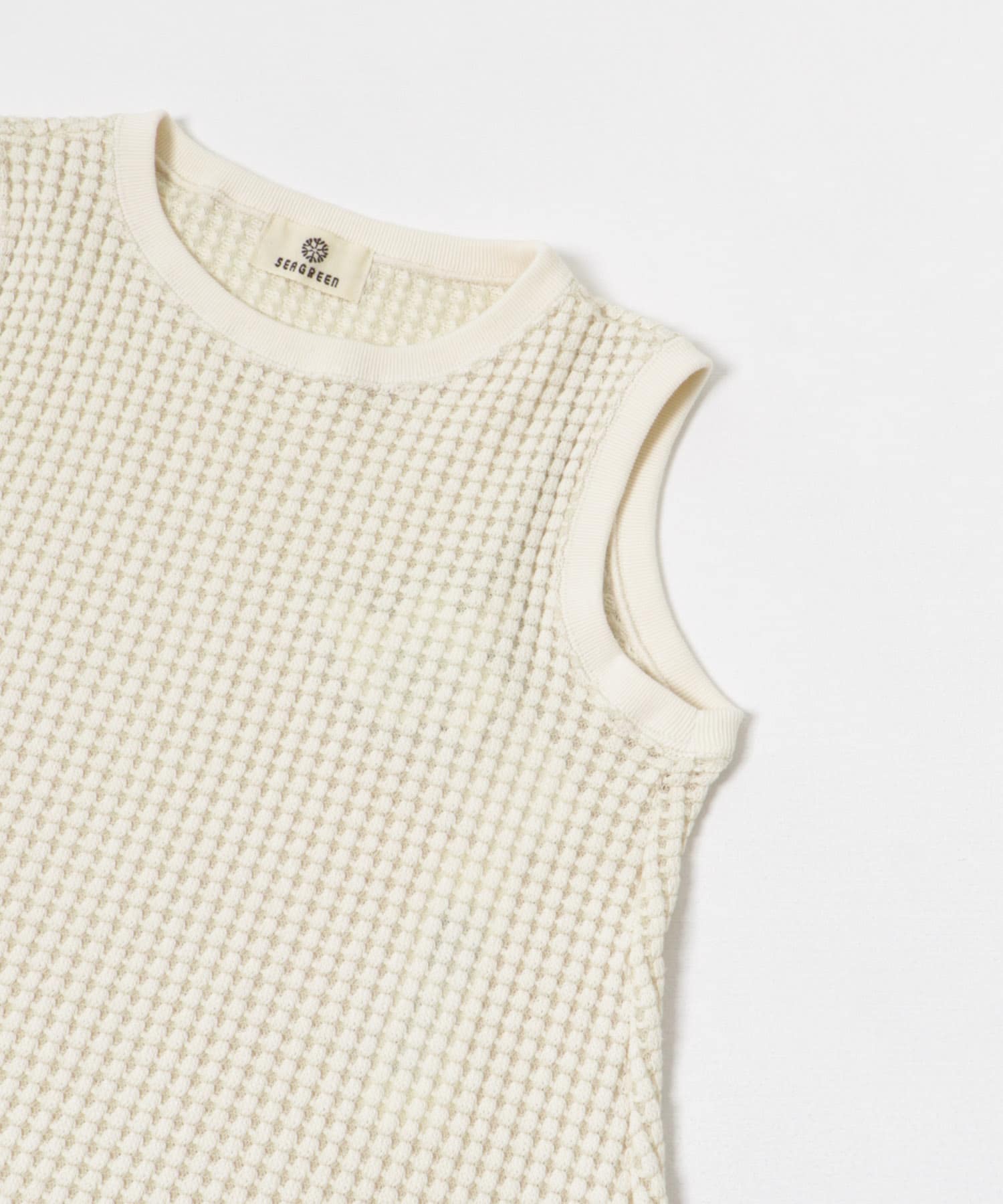 SEAGREEN　BIG WAFFLE ONE PIECE CREAM 1