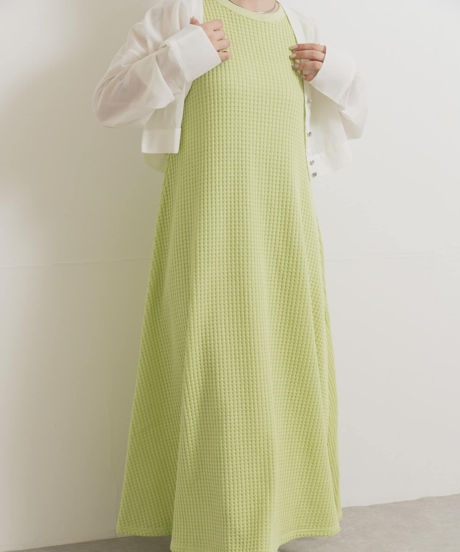 SEAGREEN　BIG WAFFLE ONE PIECE