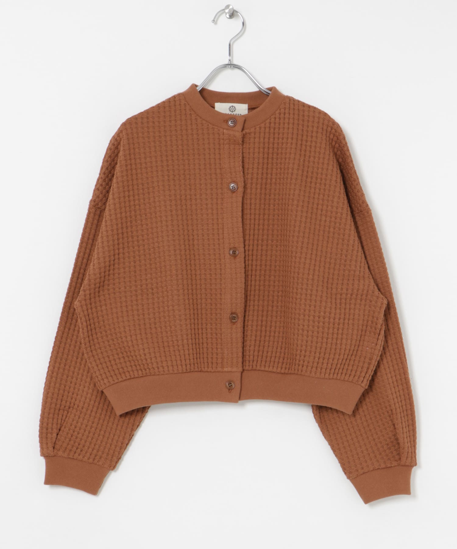 SEAGREEN　BIG WAFFLE CARDIGAN BROWN 1