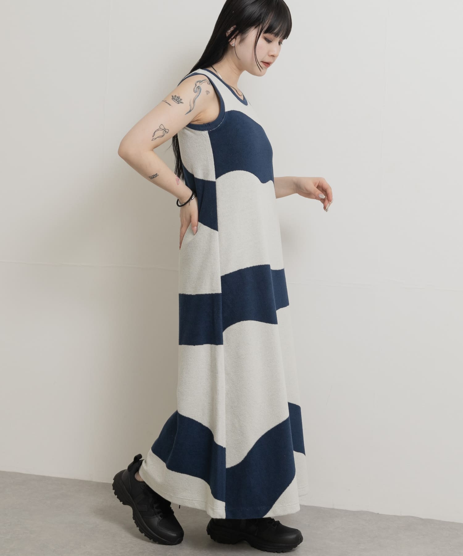 SEAGREEN　WAVE PILE ONE PIECE