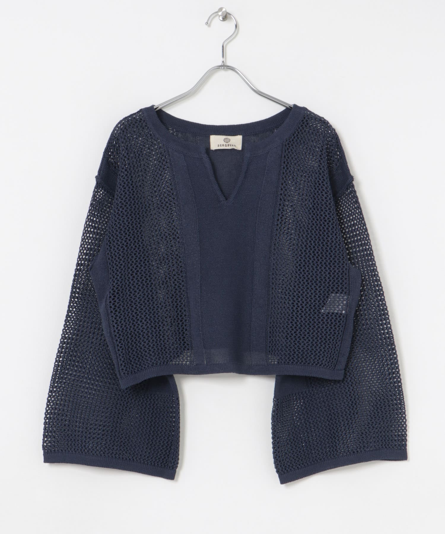 SEAGREEN　SEE THROUGH KNIT PULLOVER