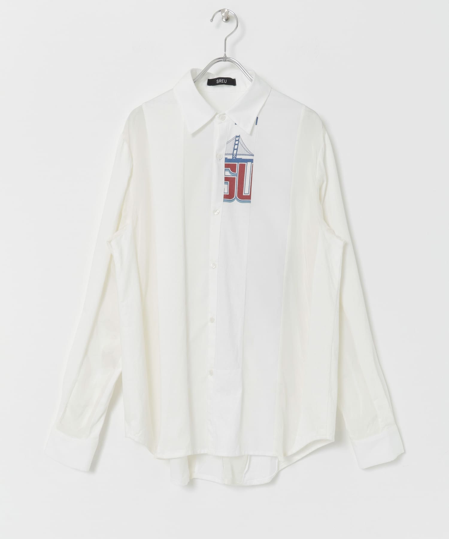 SREU　ストライプシャツ WHITE L