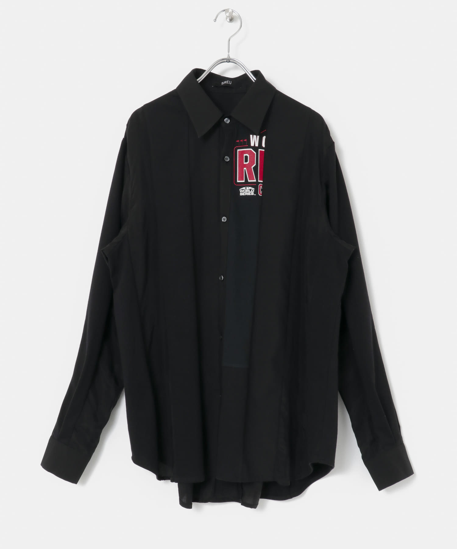 SREU　ストライプシャツ BLACK L