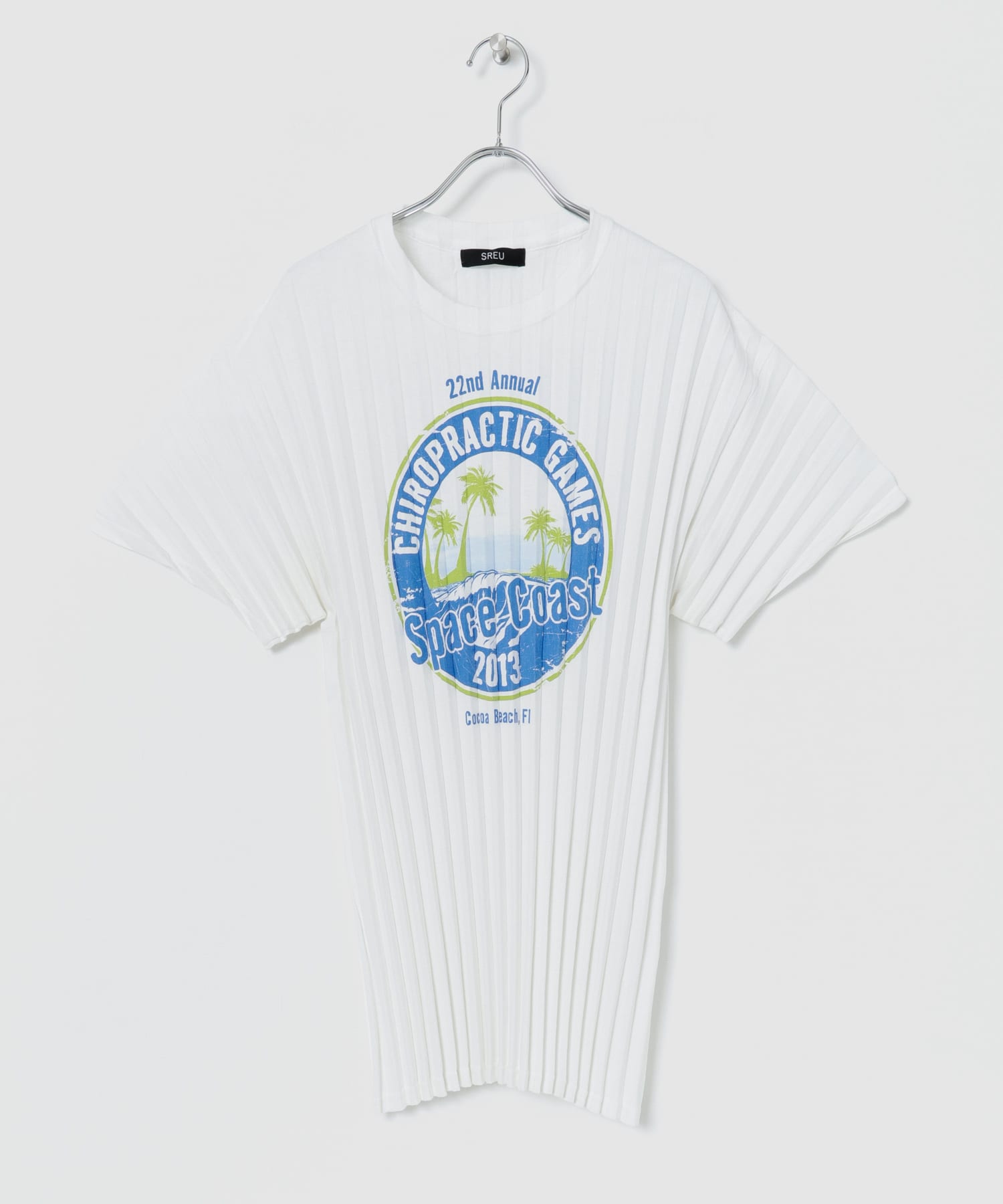 SREU　ソフトプリーツTシャツ WHITE L