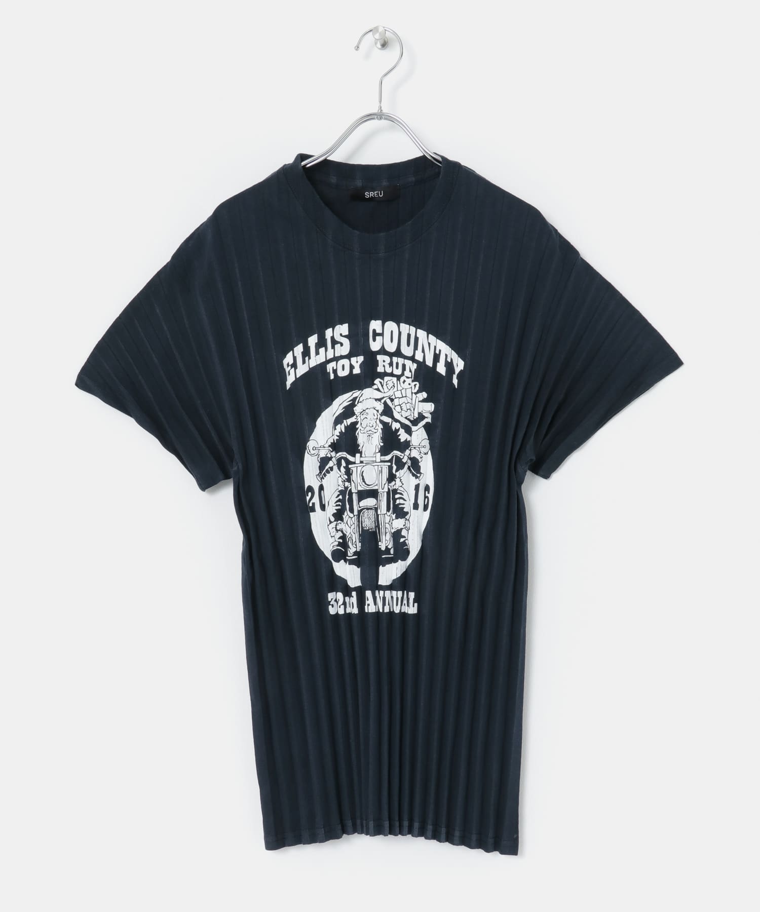 SREU　ソフトプリーツTシャツ BLACK L