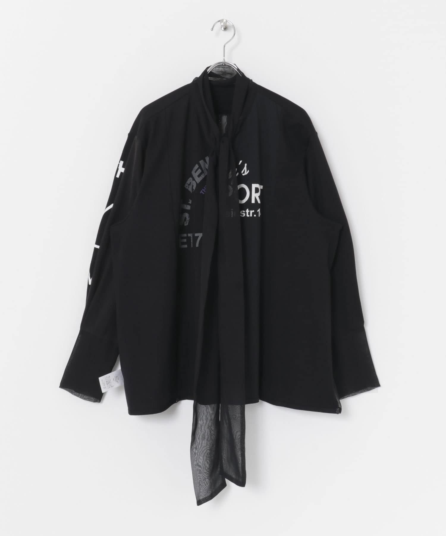 SREU　リバーシブルタイカラーブラウス BLACK M