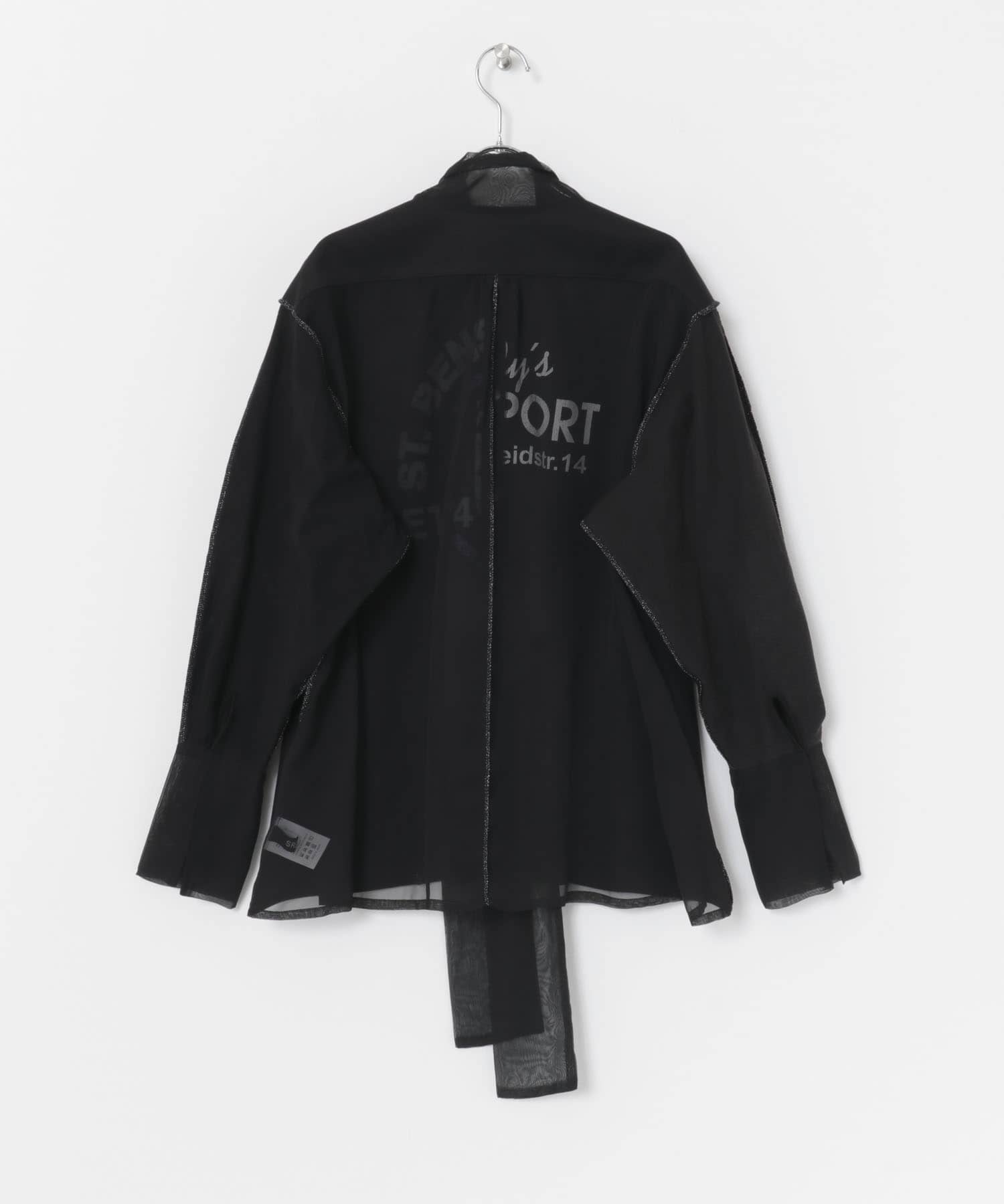 SREU　リバーシブルタイカラーブラウス BLACK M