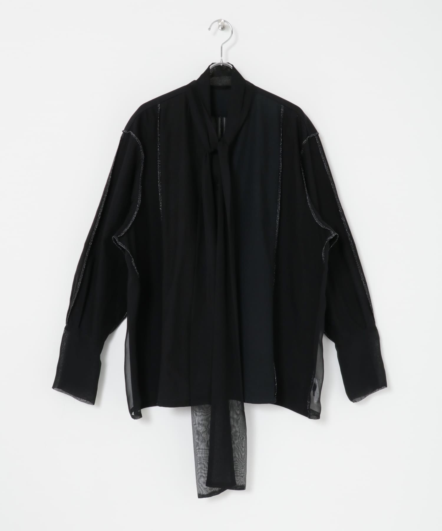 SREU　リバーシブルタイカラーブラウス BLACK2 M