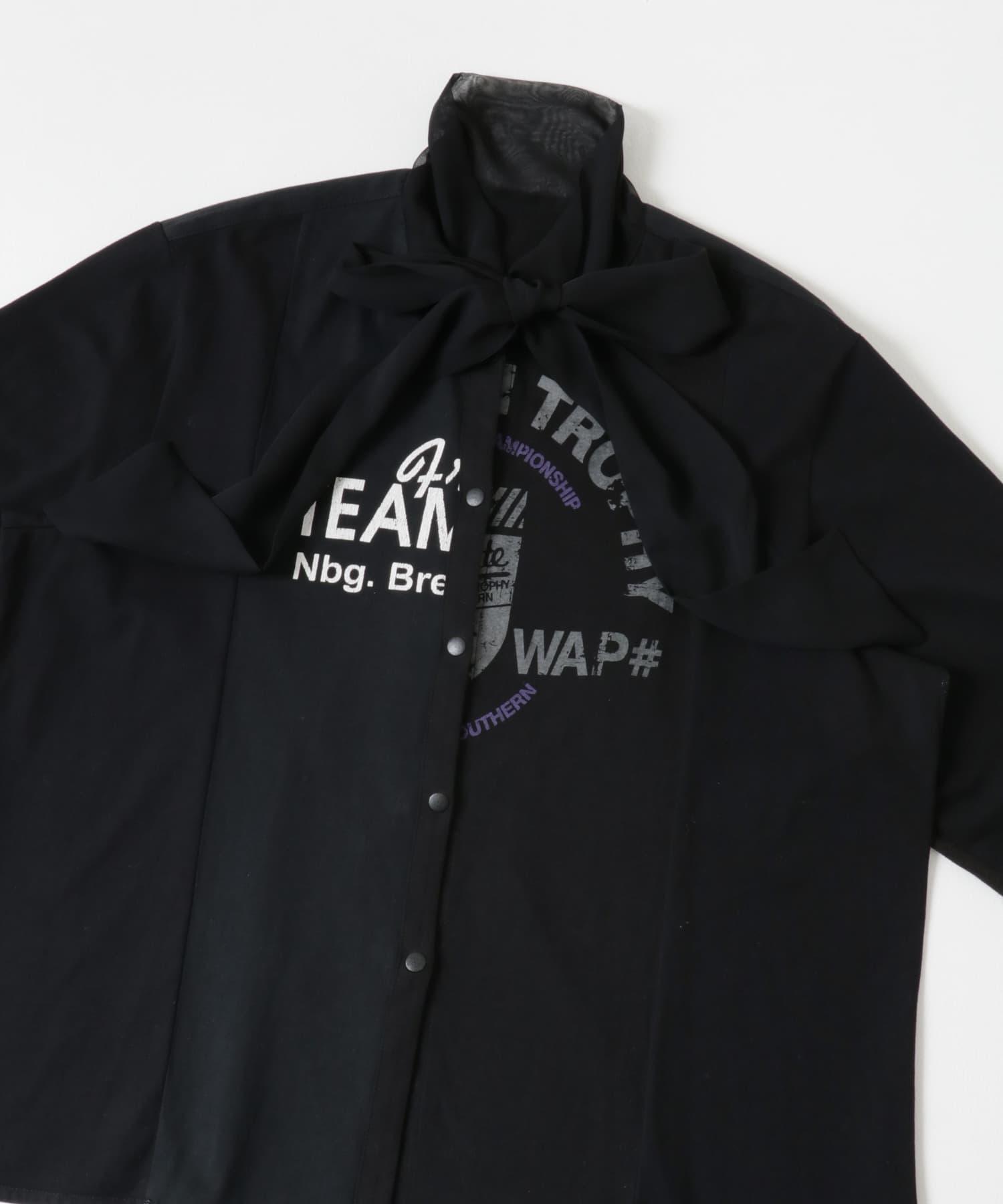 SREU　リバーシブルタイカラーブラウス BLACK2 M