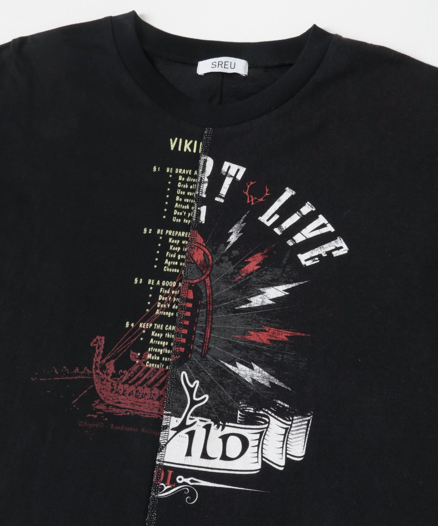 SREU　Half T-shirts BLACK2XL XL