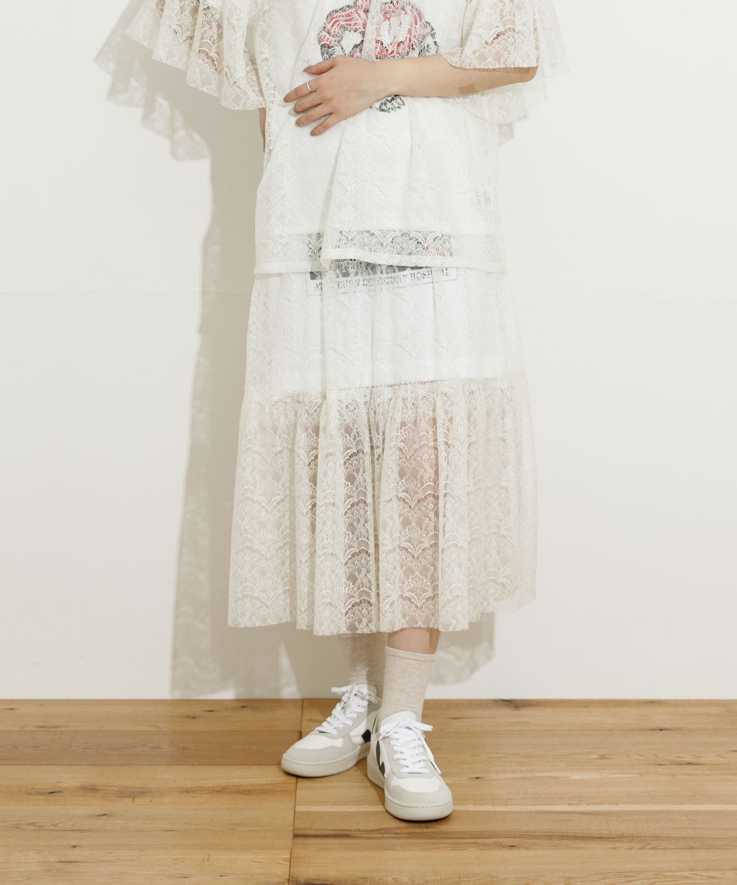 SREU　Layered Lace Skirt