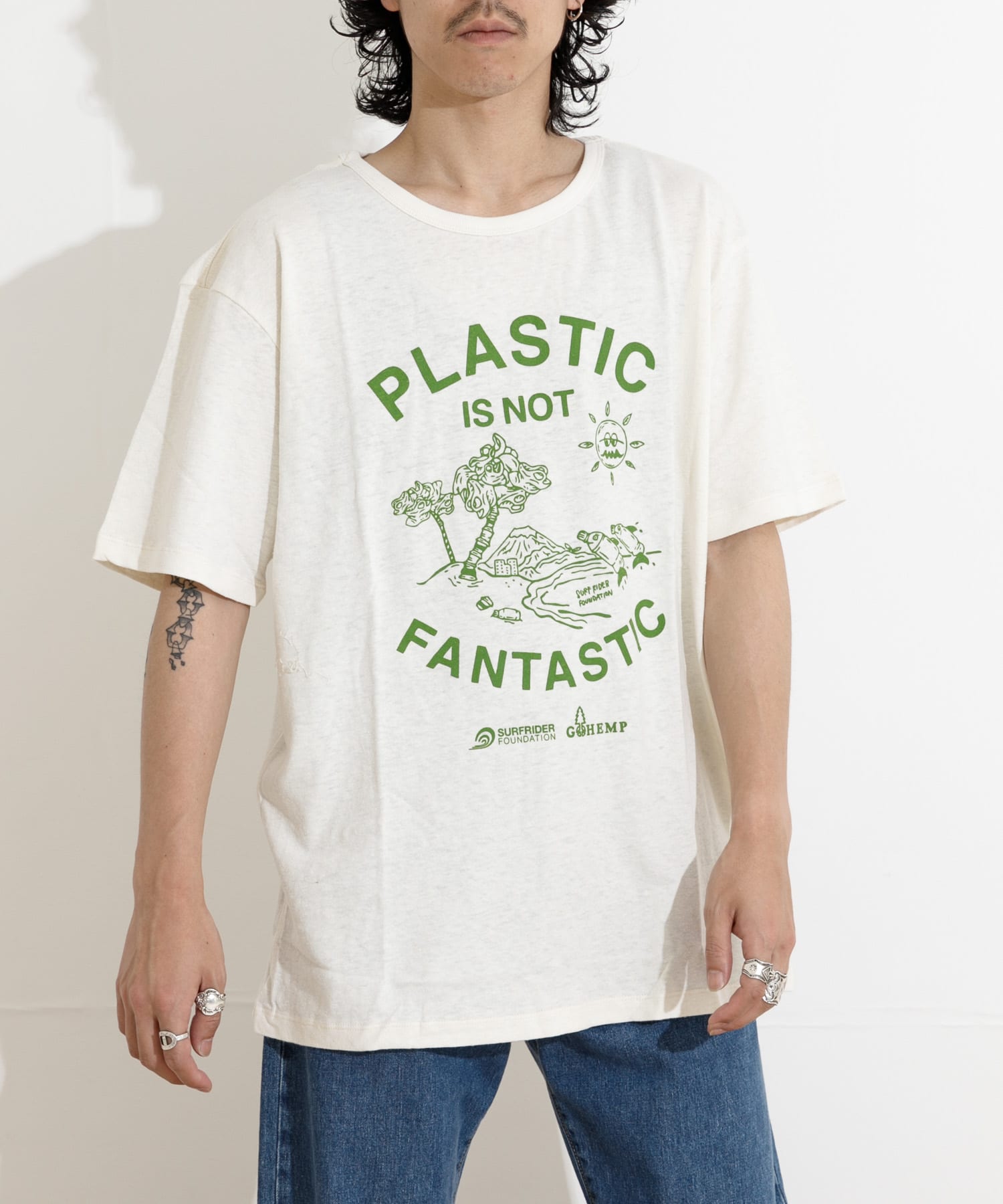 SURFRIDER FOUNDATION　SFJxGOHEMP Message T-Shirts