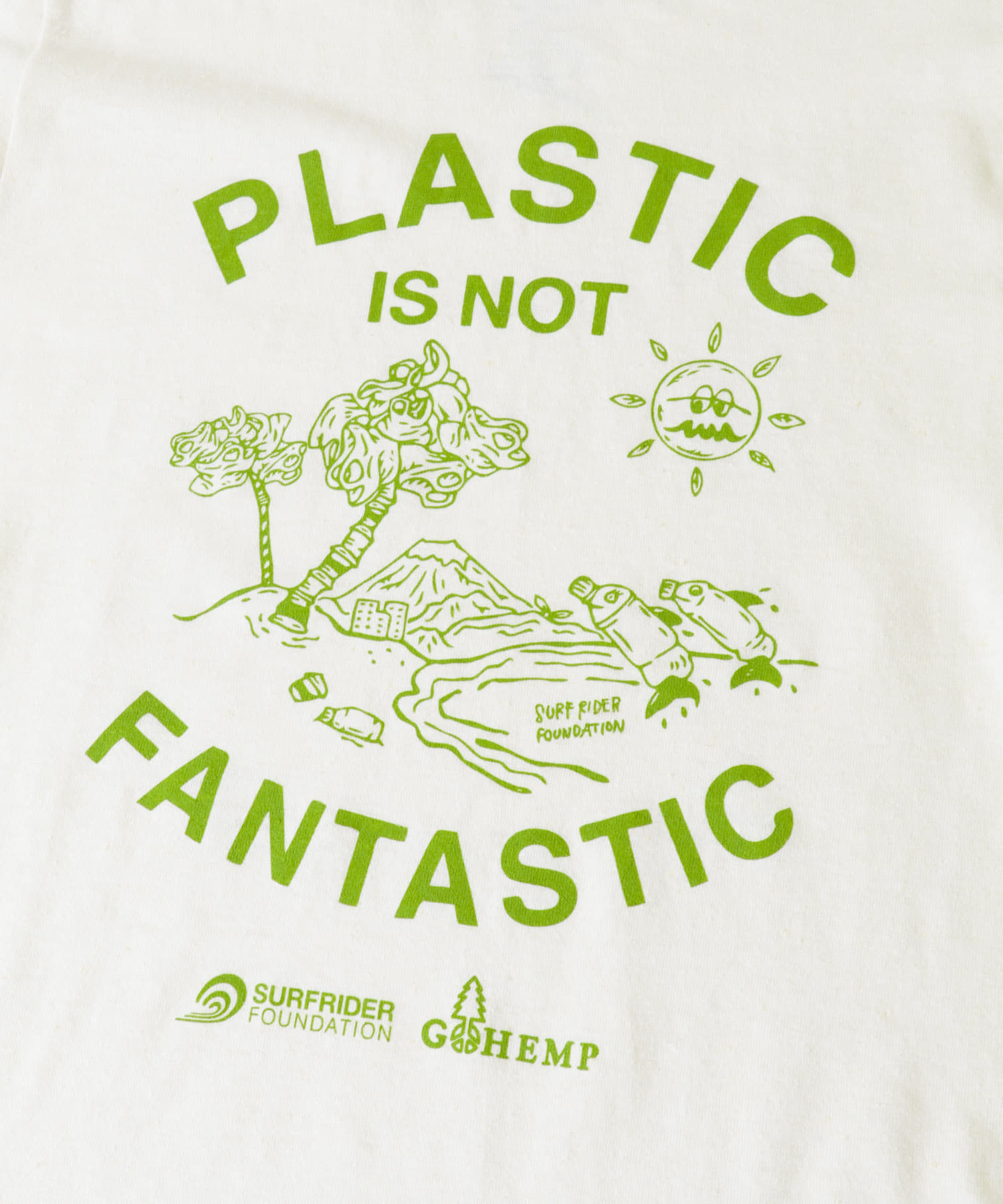 SURFRIDER FOUNDATION　SFJxGOHEMP Message T-Shirts off S