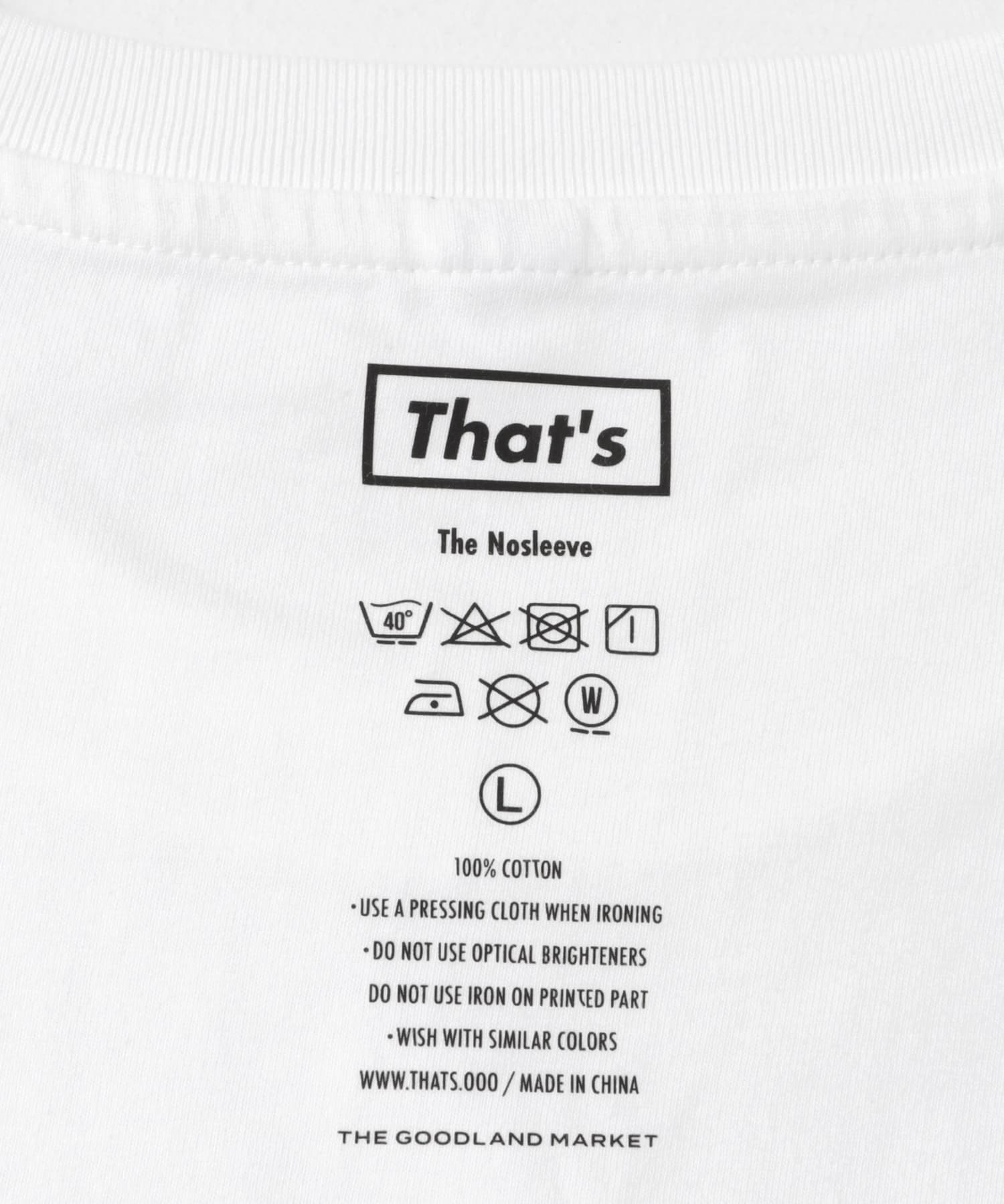 『別注』That’s×TGM　The Nosleeve TGM white M
