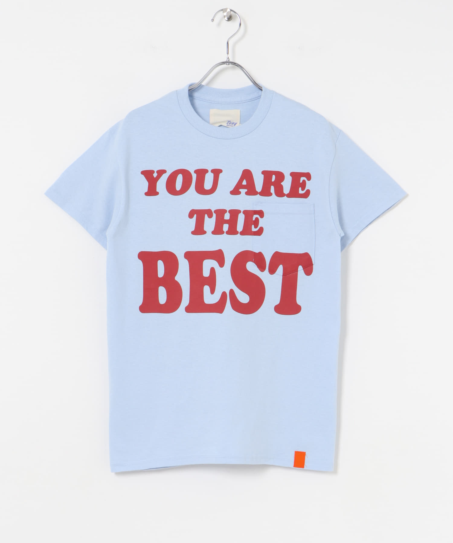TONY　YOU ARE THE BEST POCKET T-SHIRTS SKY S