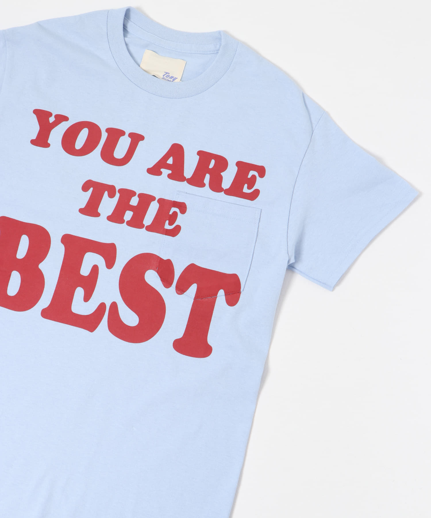 TONY　YOU ARE THE BEST POCKET T-SHIRTS SKY S