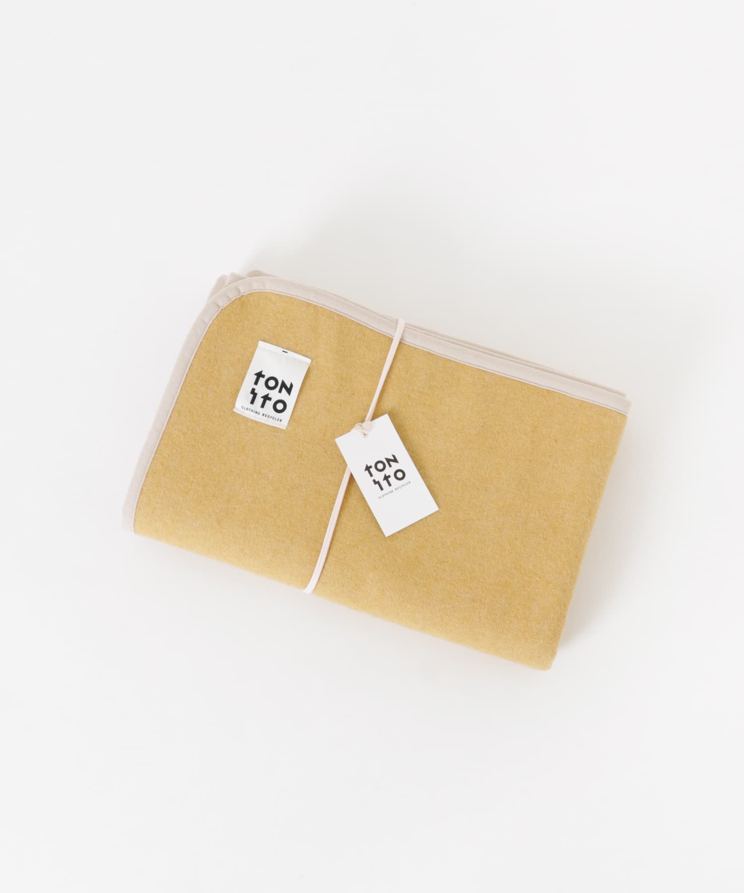 TONITO　100×150 PIPING BLANKET MUSTARD one