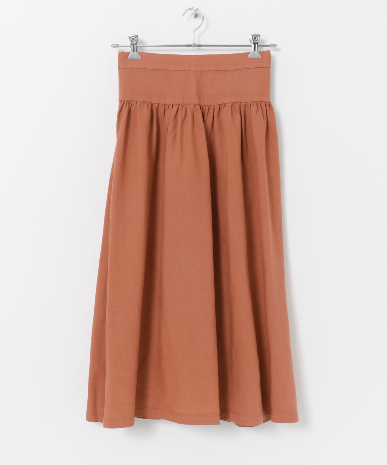 kortrijk linen　Gather Skirt Apron terracotta FREE