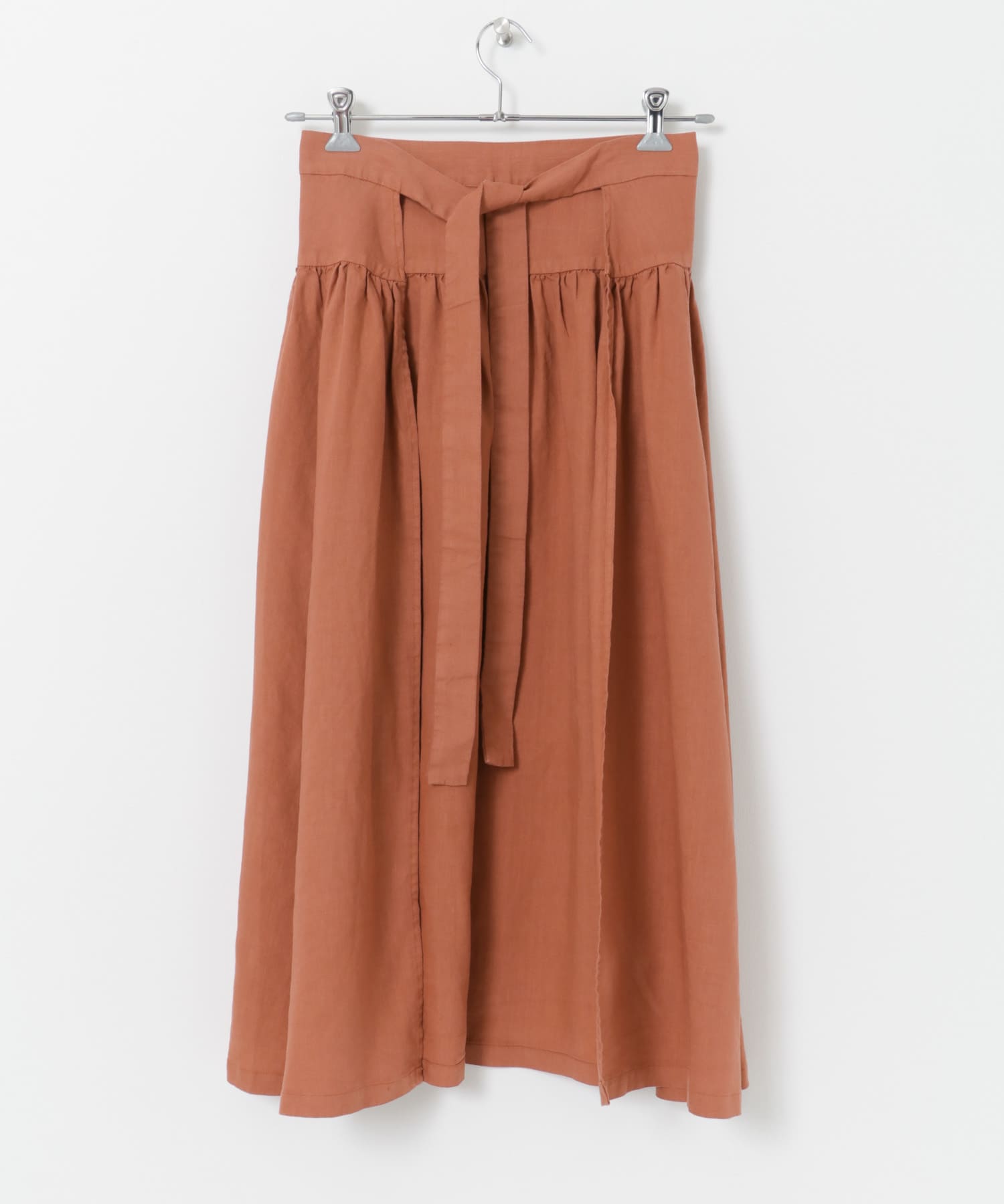 kortrijk linen　Gather Skirt Apron terracotta FREE