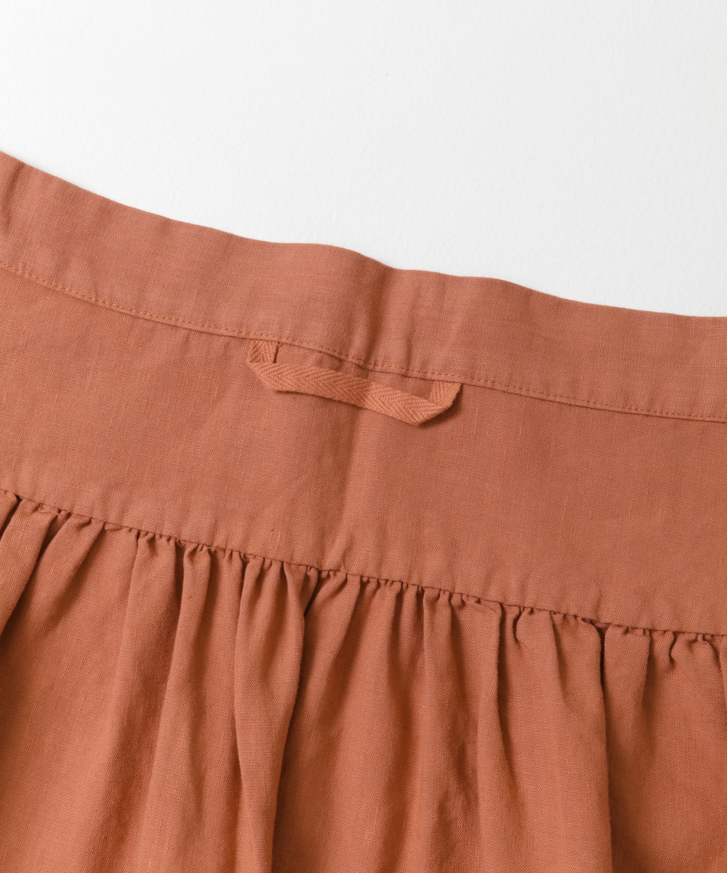 kortrijk linen　Gather Skirt Apron terracotta FREE