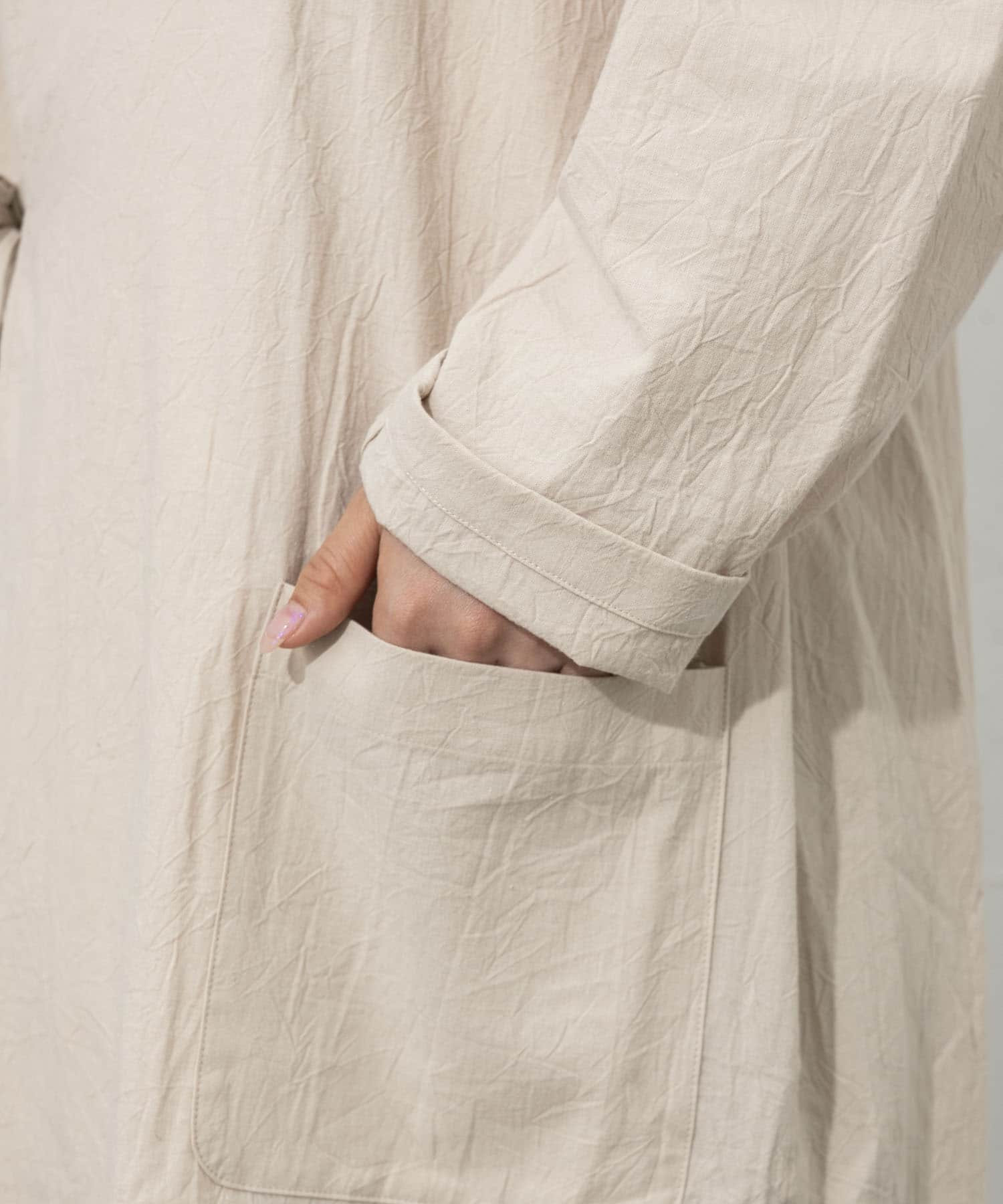 ザ グッドランド マーケット　トレンチ風シャツコート Beige one