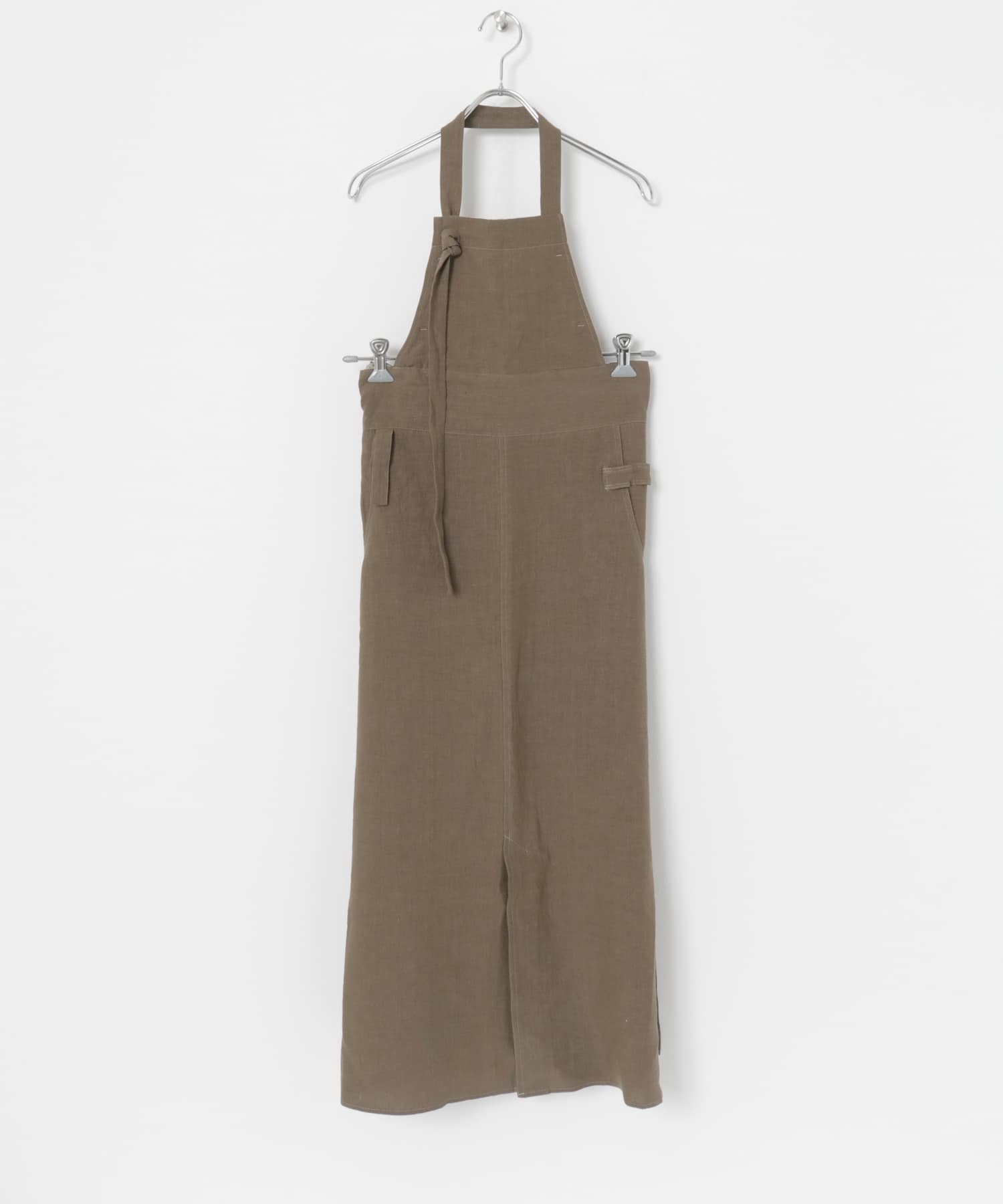 ザ グッドランド マーケット　エプロン型ワンピース Khaki one