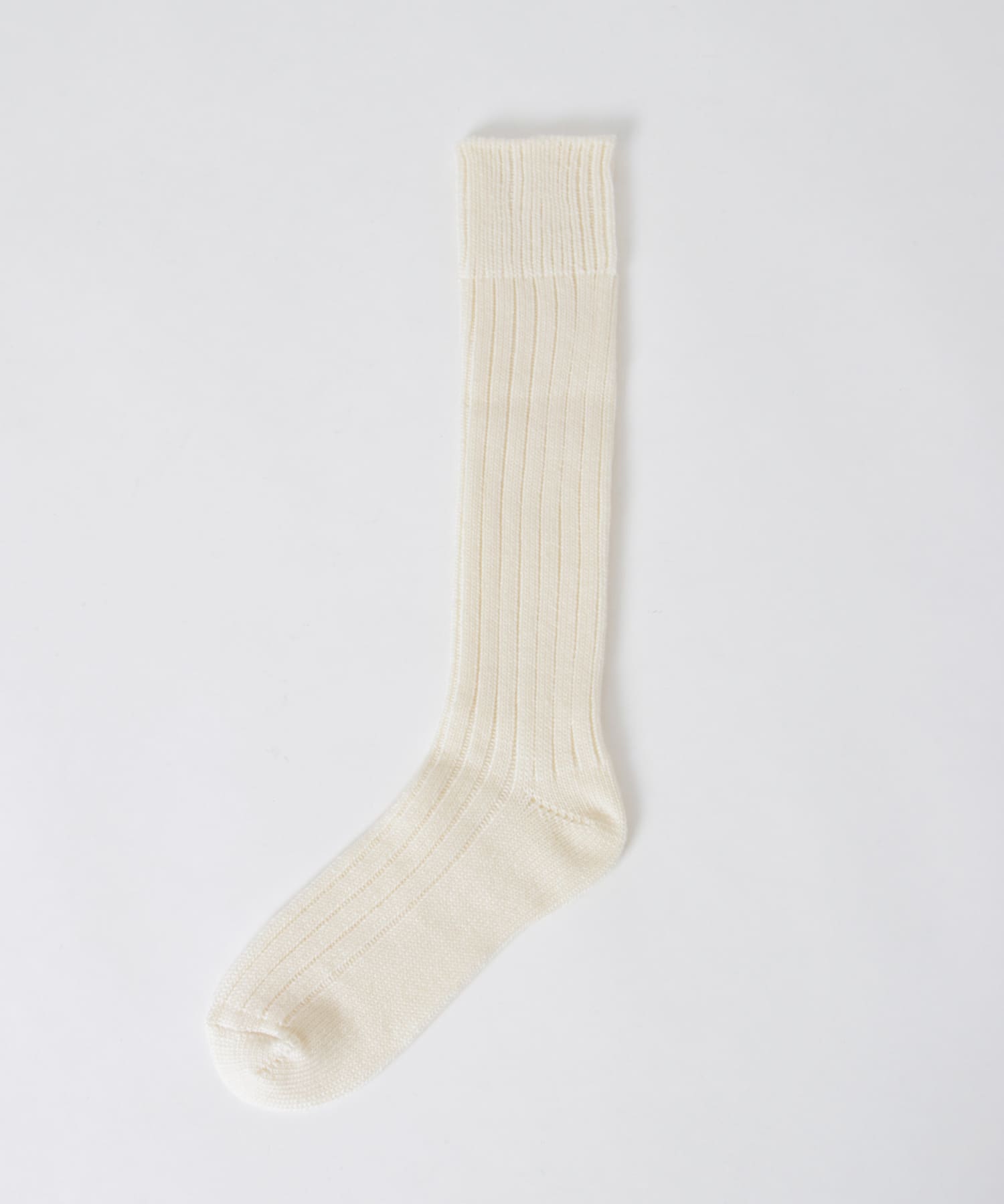 YAHAE　Wool Ribbed Knee Socks 01.IVR S