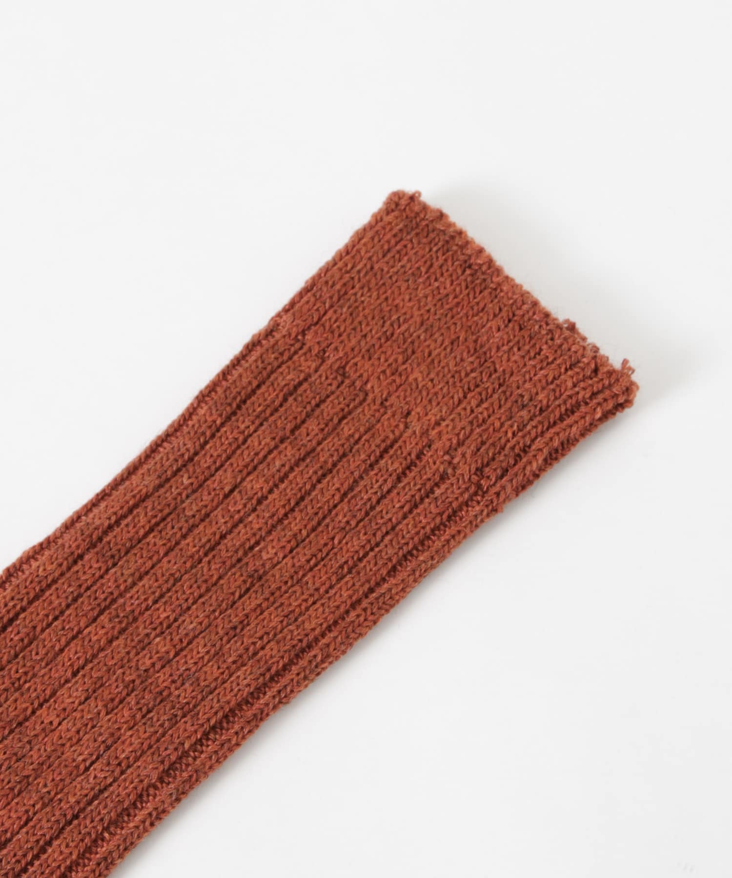YAHAE　Linen Wool Ribbed Socks 12.BRN S
