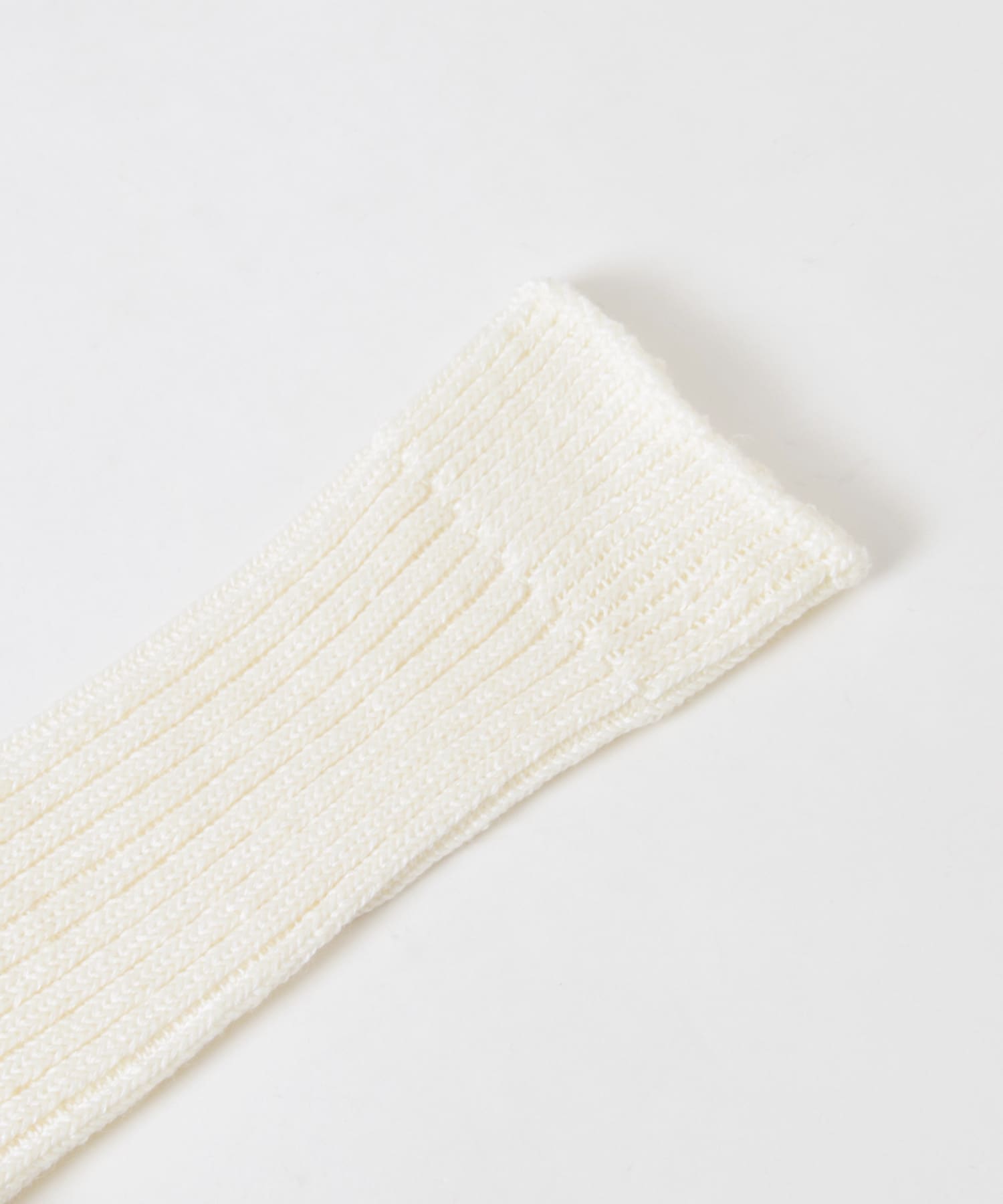 YAHAE　Linen Wool Ribbed Socks 01.WHT S