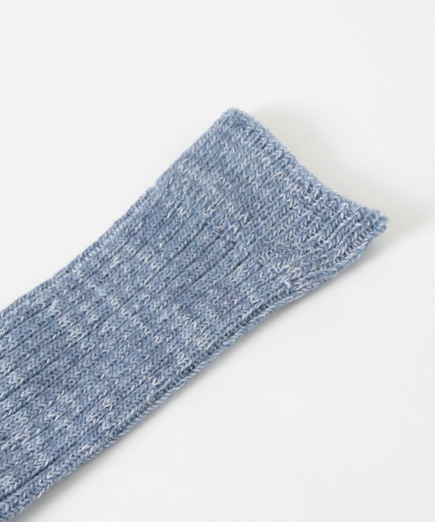 YAHAE　Linen Wool Ribbed Socks 14.L.BLU S