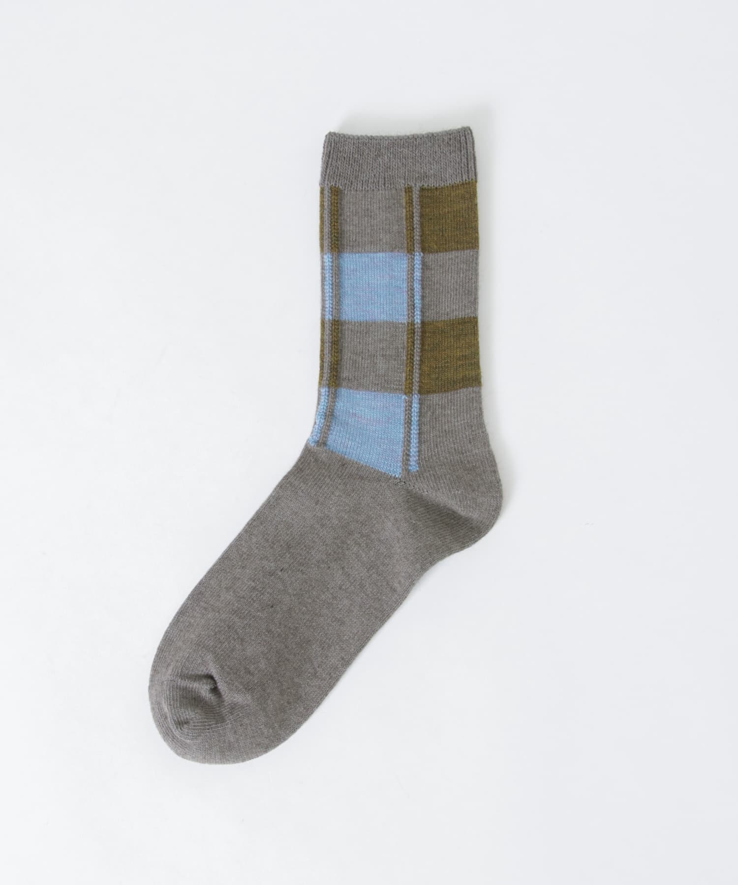 YAHAE　Block Pattern Socks 29.D.GRY S